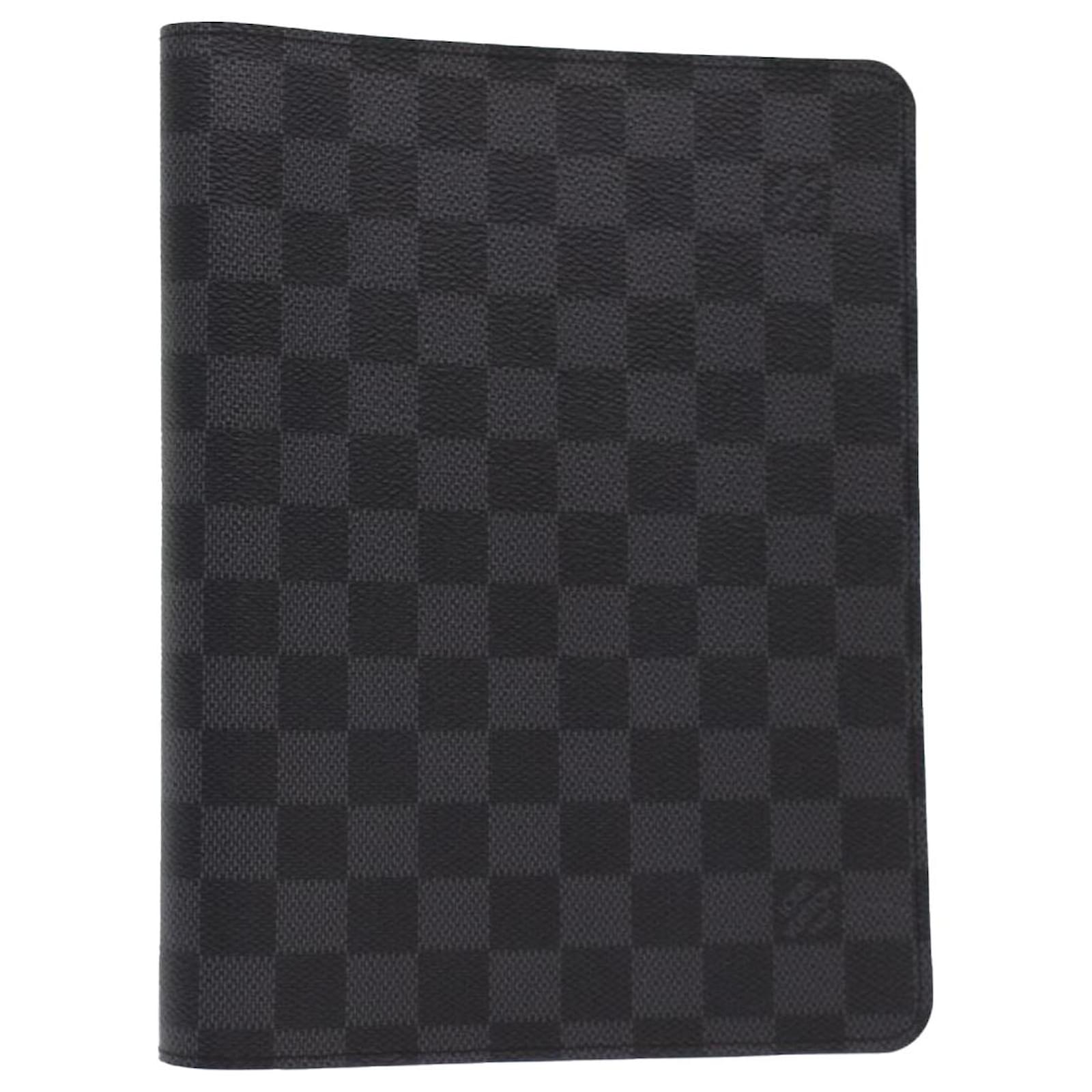 LOUIS VUITTON Damier Graphite Agenda Bureau Note Cover R20974 LV Auth yk7926