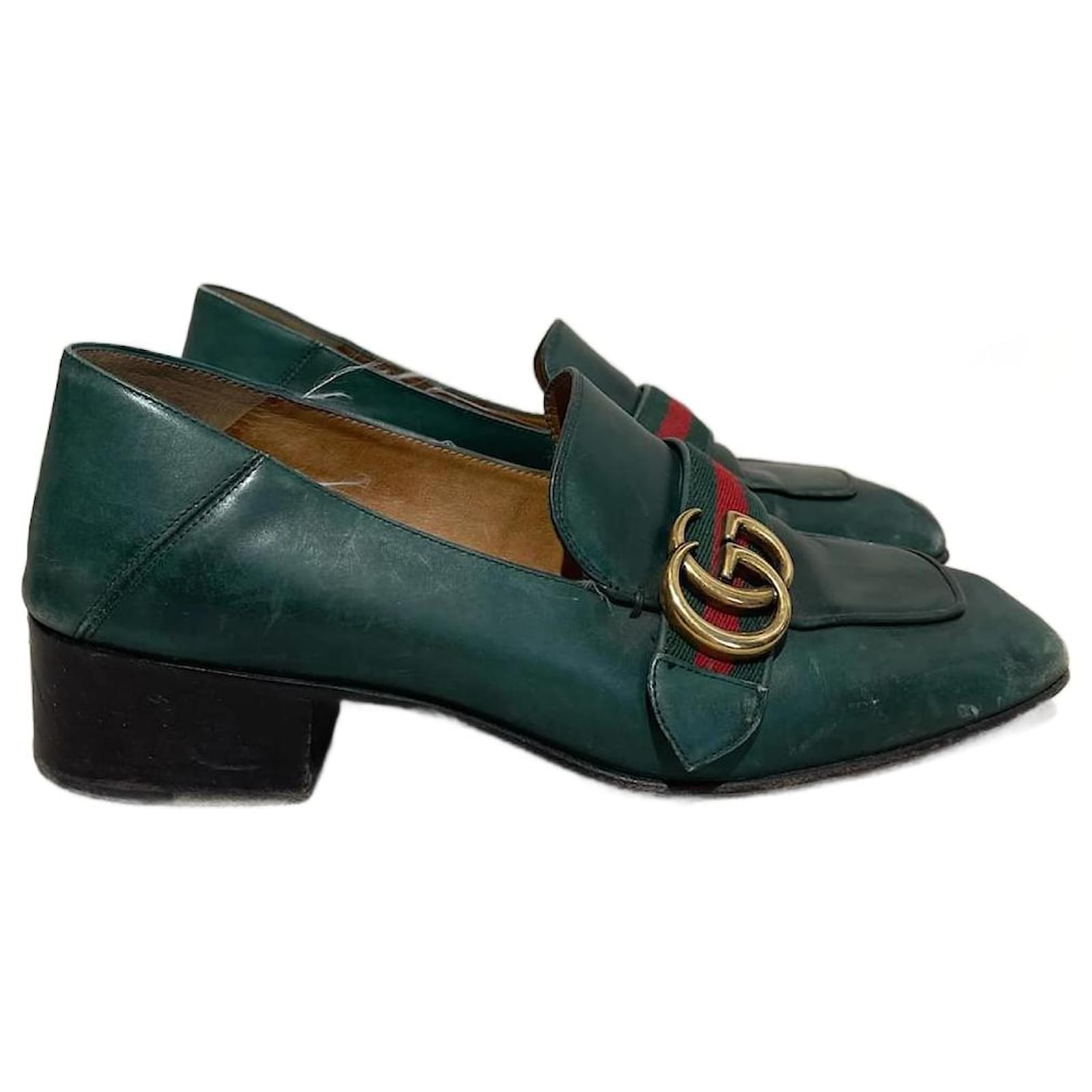 Green gucci hot sale loafers womens