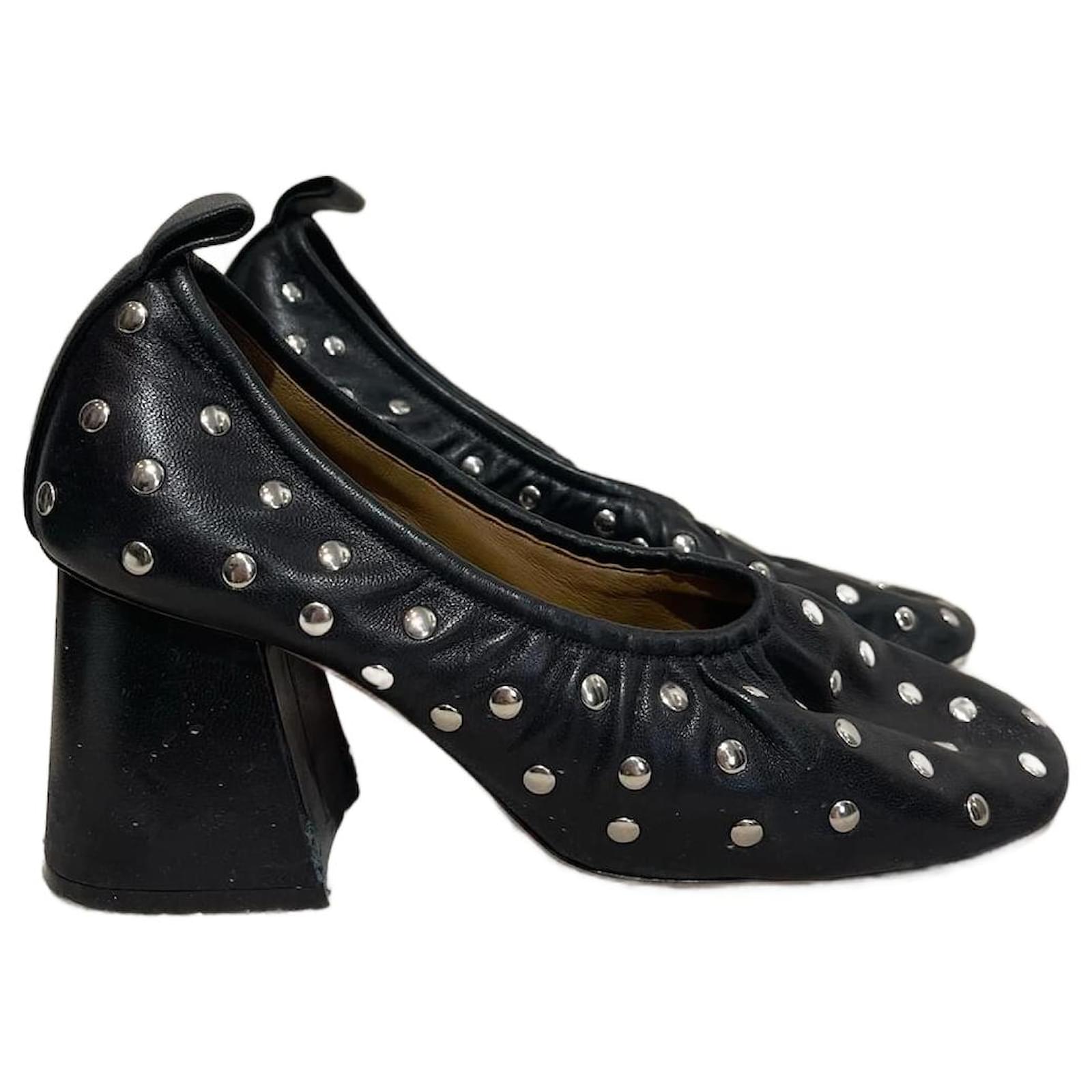 Céline CELINE Heels T.EU 38 leather Black ref.1012534 - Joli