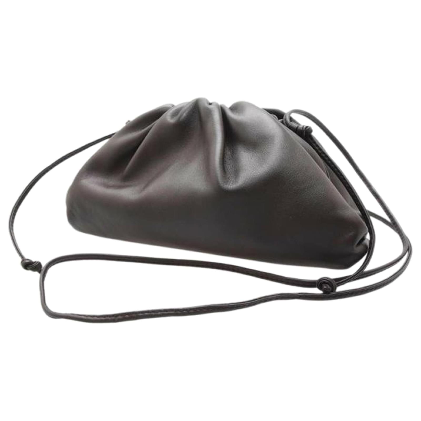 Pouch Mini Leather Shoulder Bag in Black - Bottega Veneta