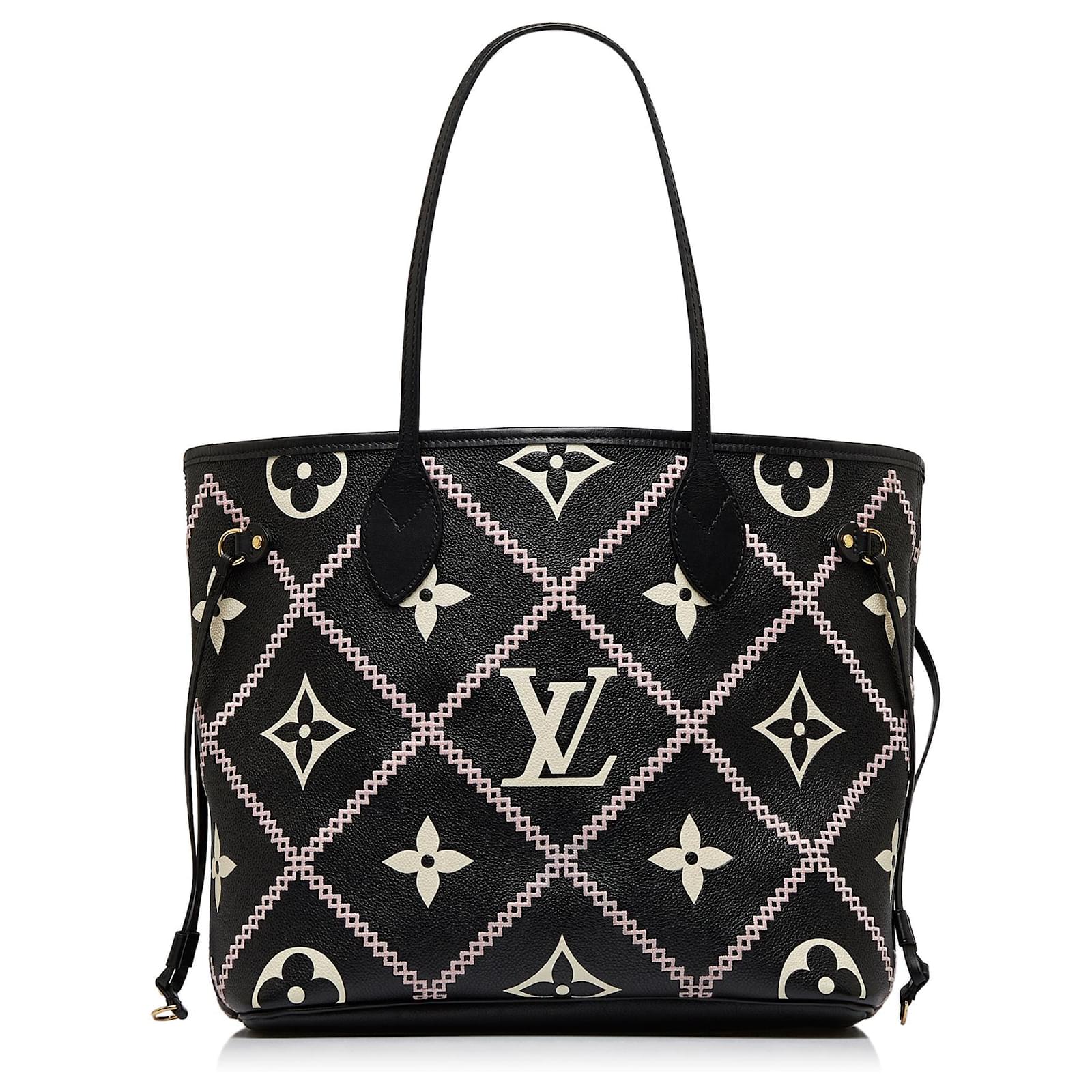 Louis Vuitton Black Monogram Empreinte Giant Broderies Neverfull MM Leather  ref.1012750 - Joli Closet