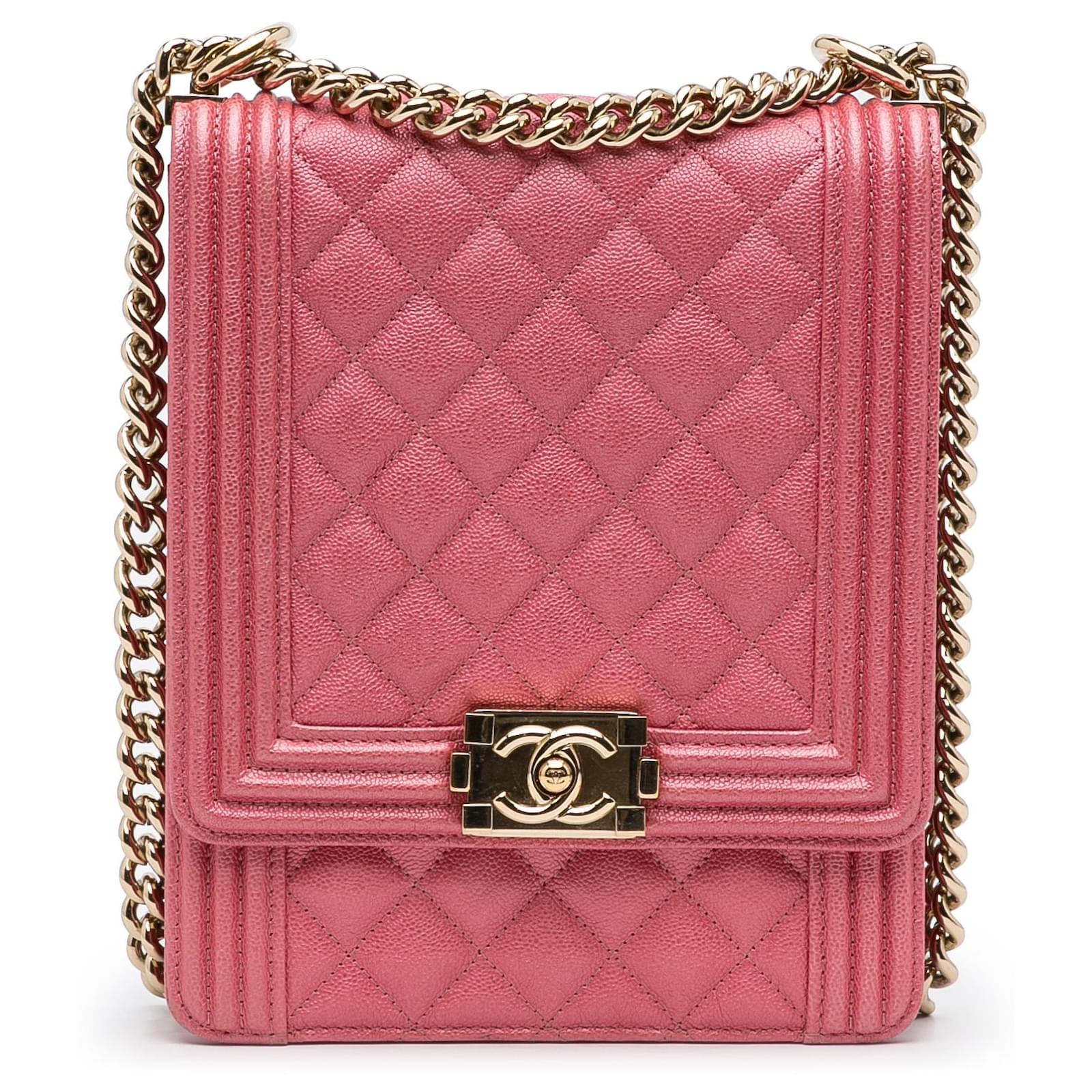Chanel Pink North South Boy Flap Leather ref.1012797 - Joli Closet