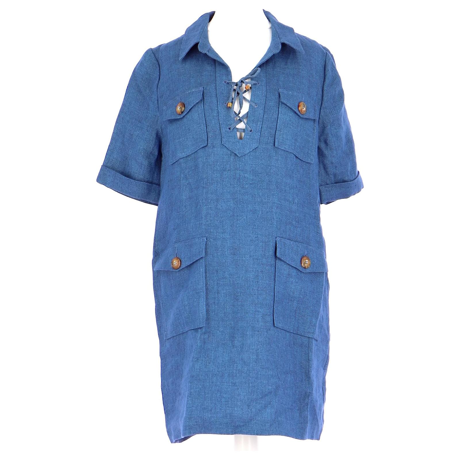 SZane robe Blue Linen ref.JC1013084 (Sold) - Joli Closet