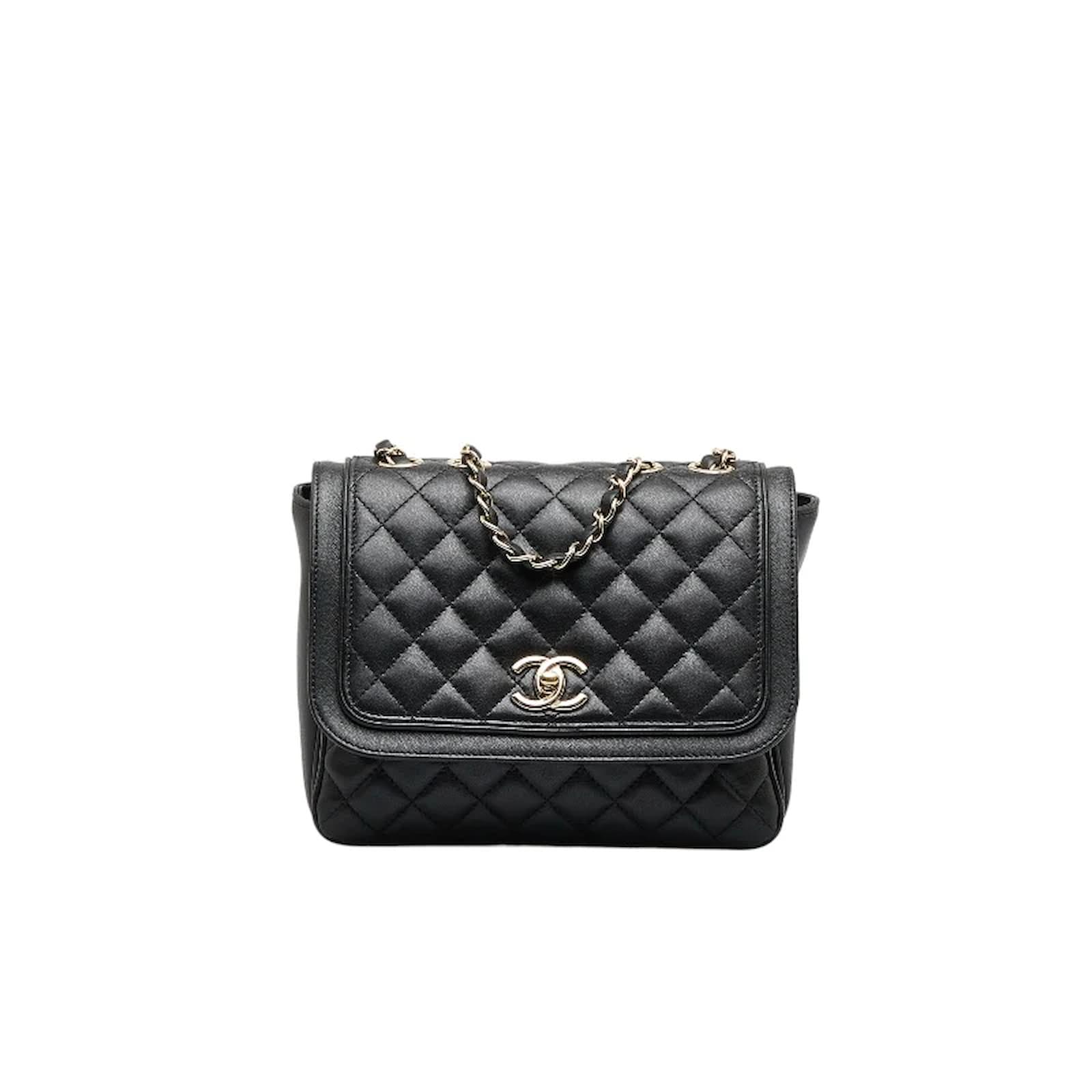Chanel Black Quilted Lambskin Leather Big Cc Square Single Flap