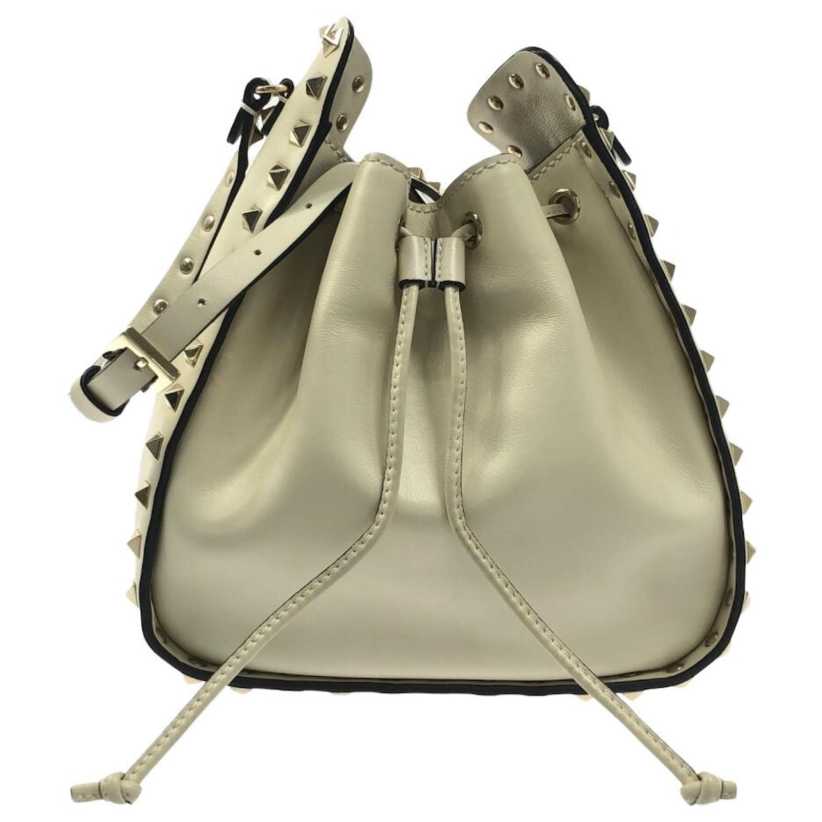 Valentino garavani 'Rockstud' crossbody bag Beige Leather ref