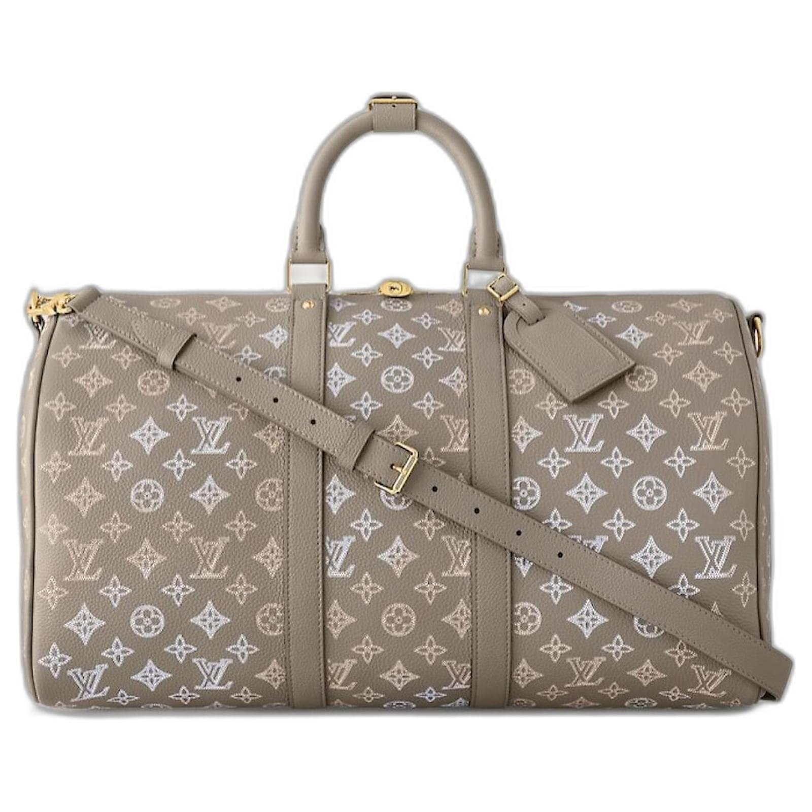 Louis Vuitton LV Keepall 45 Mahina leather new Grey ref.1013330