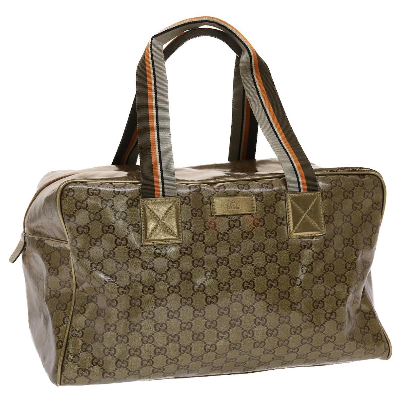 Gucci Brown Canvas Boston Duffle