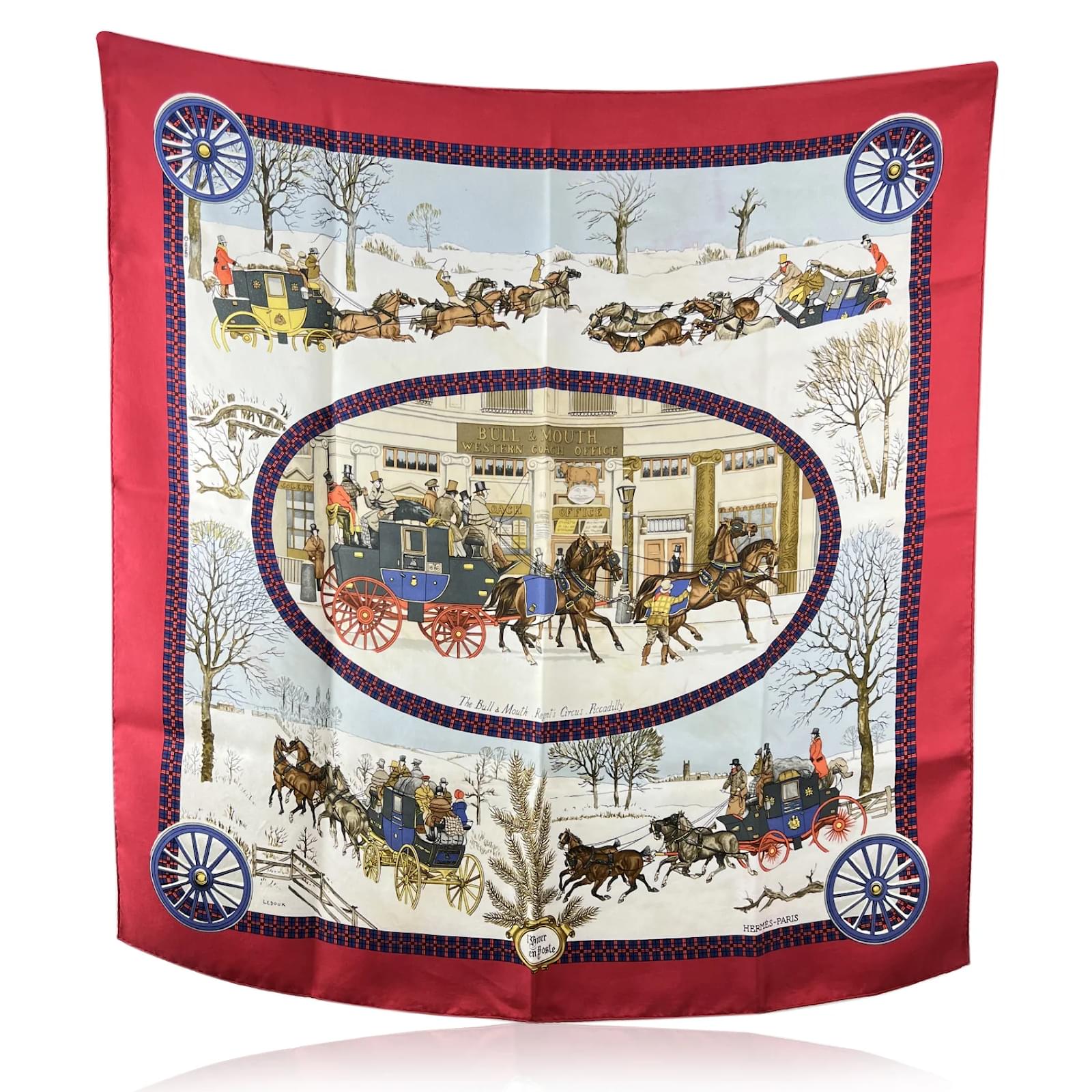 Hermès Hermes Vintage Silk Scarf L'Hiver En Poste 1975