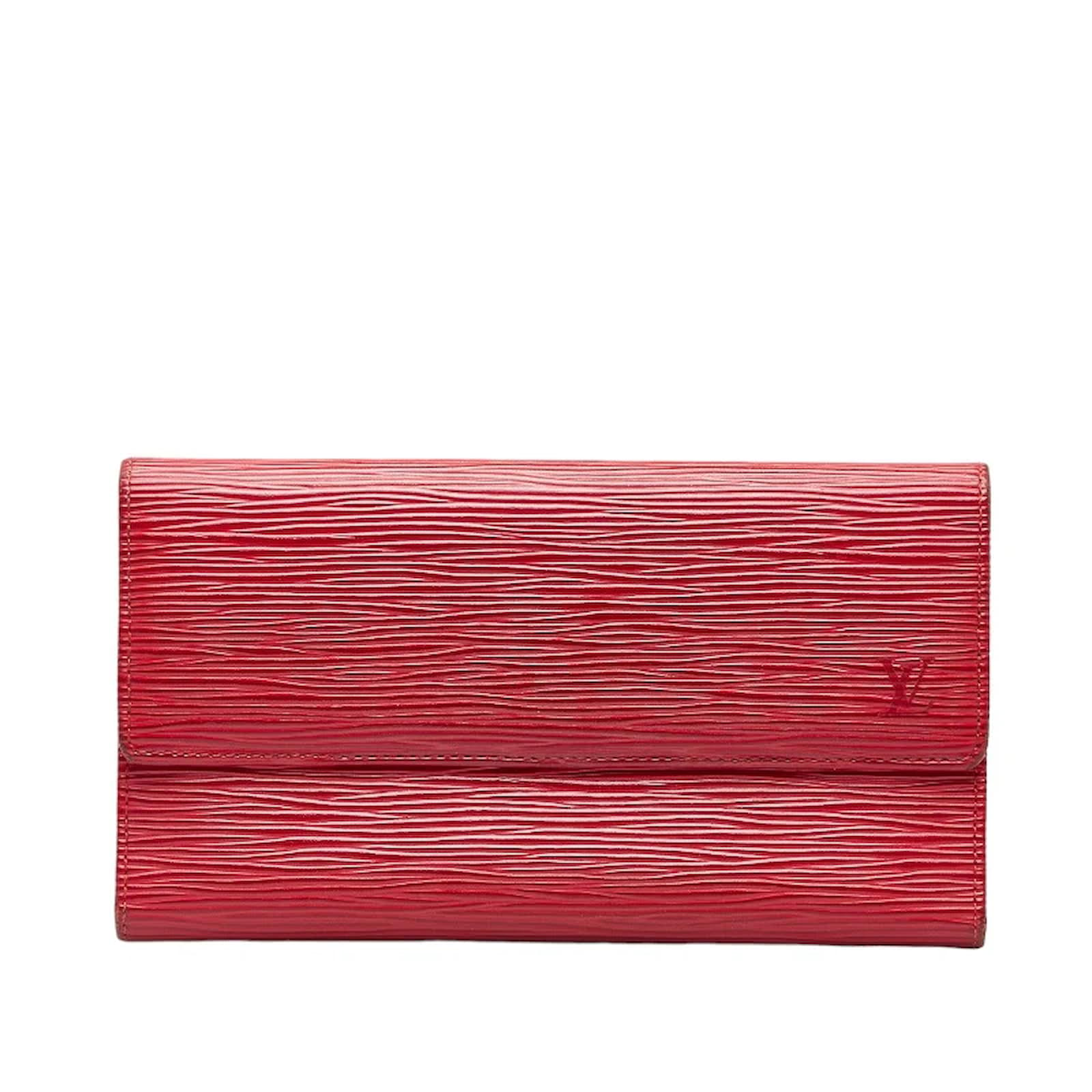 Red Louis Vuitton Epi Portefeuille Sarah Long Wallet