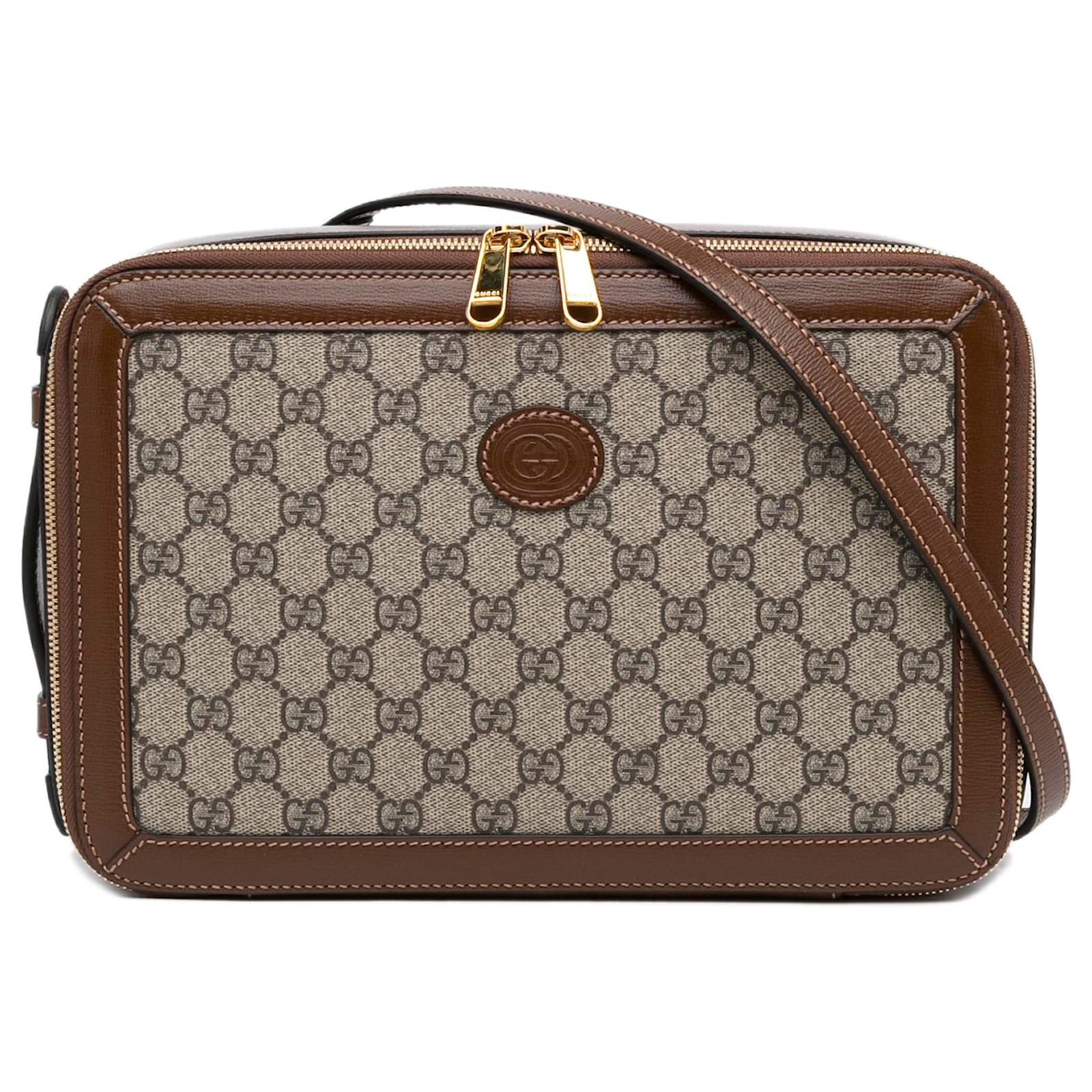 Gucci Brown GG Supreme Azalea Box Bag Beige Cloth Cloth ref