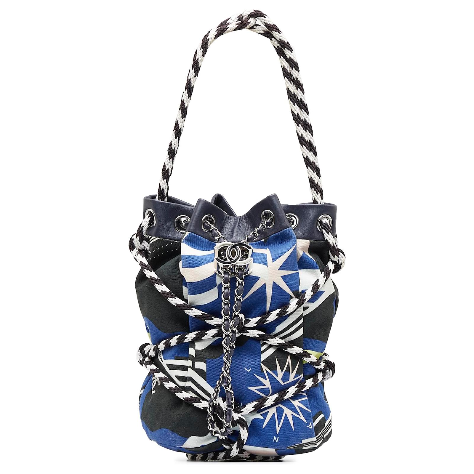 Chanel Blue Cotton Drawstring Bag Multiple colors Cloth Cloth ref.1014185 -  Joli Closet