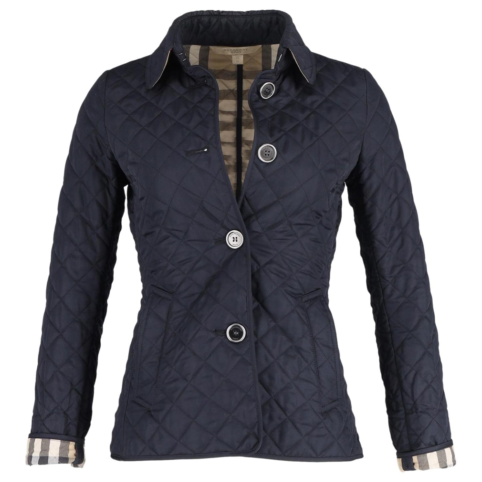 Burberry navy hot sale quilted jacket