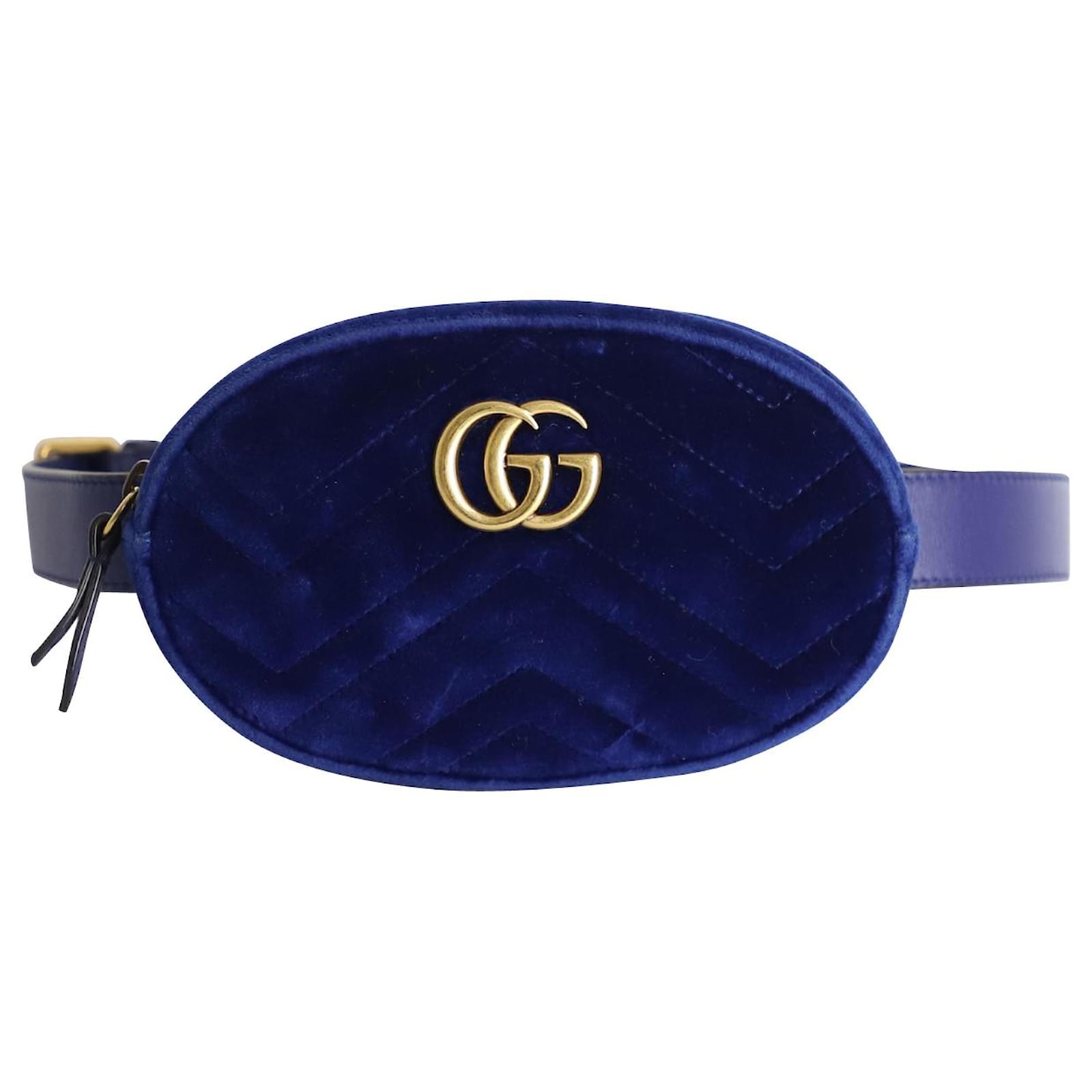 Gucci blue discount velvet belt bag