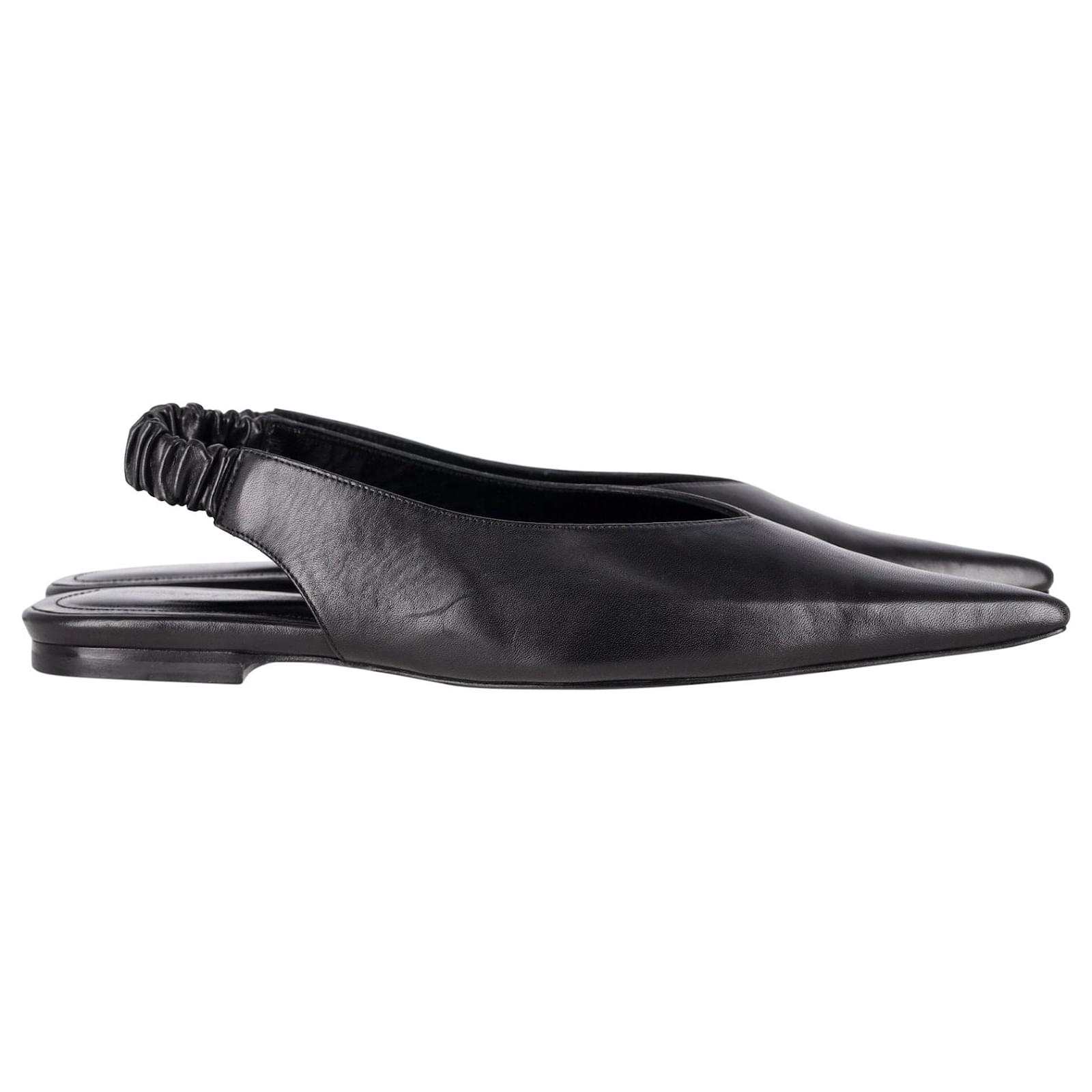 Anine Bing Tara Slingback Flats in Black Leather ref.1015045