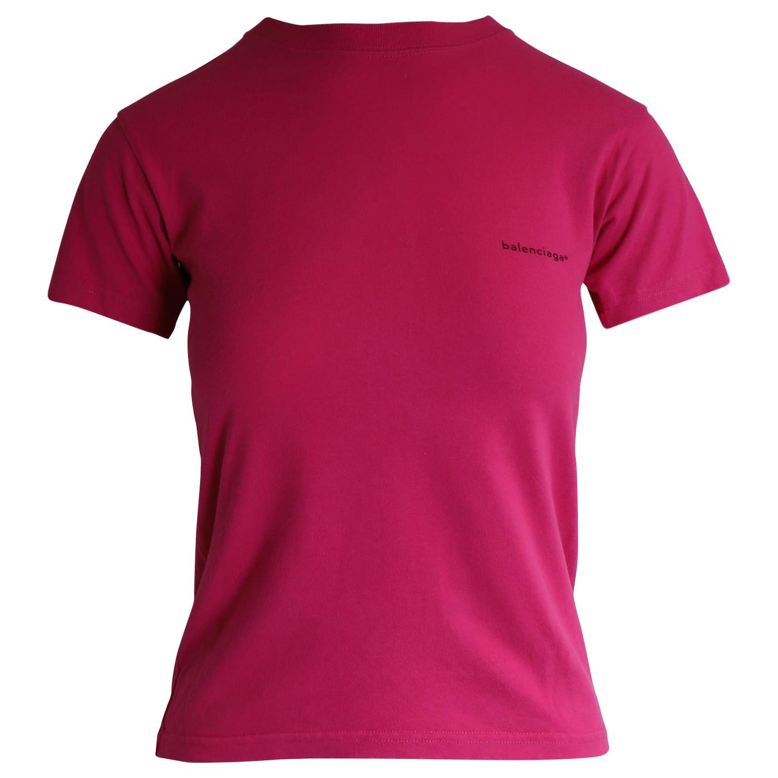 Balenciaga pink logo t shirt on sale