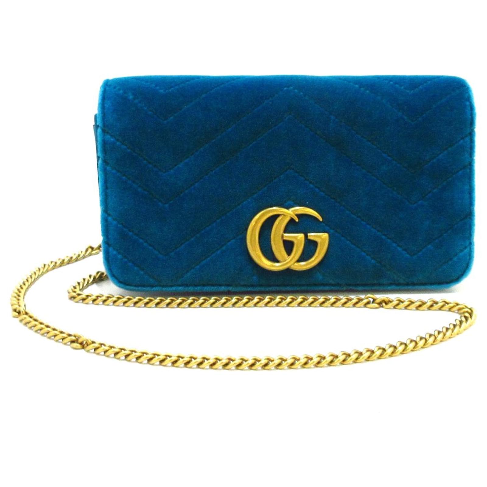 Gucci marmont velvet wallet on online chain