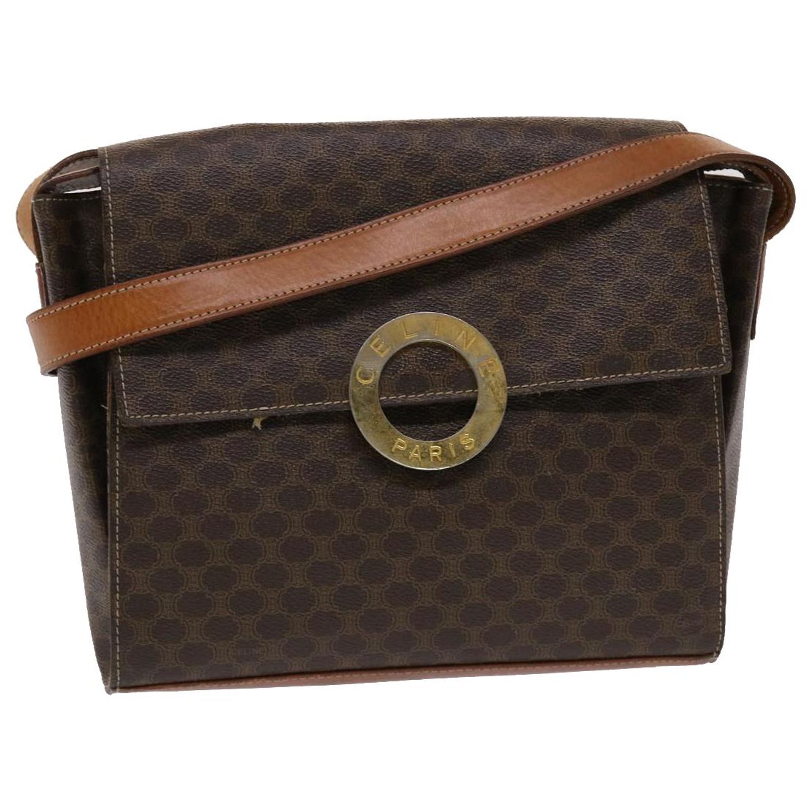 Sac Céline Macadam Vintage En Cuir Marron - Style Marin élégant Pour Femme