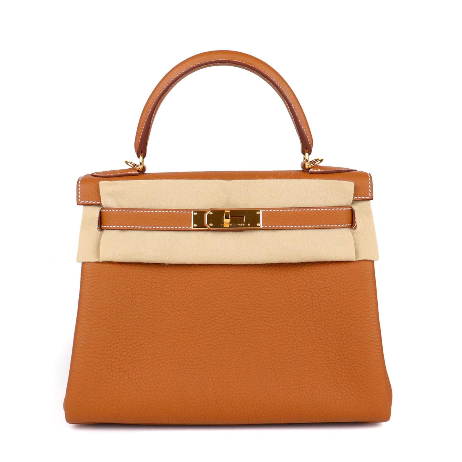 Hermès - Kelly 28 Togo leather shoulder bag Brown ref.1015666