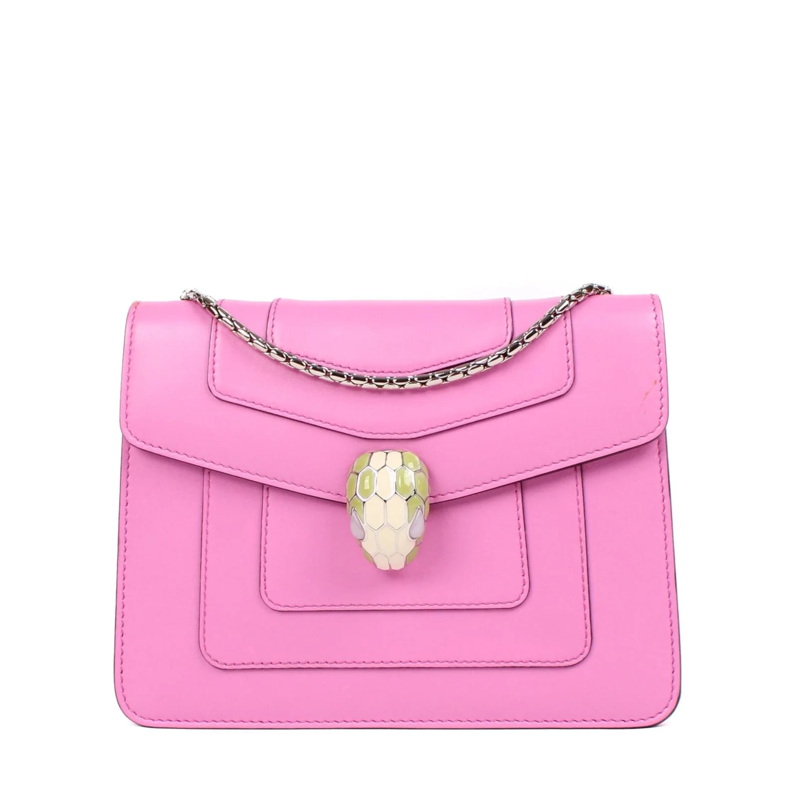 BVLGARI Serpenti Forever Leather Cross-Body Bag in Pink