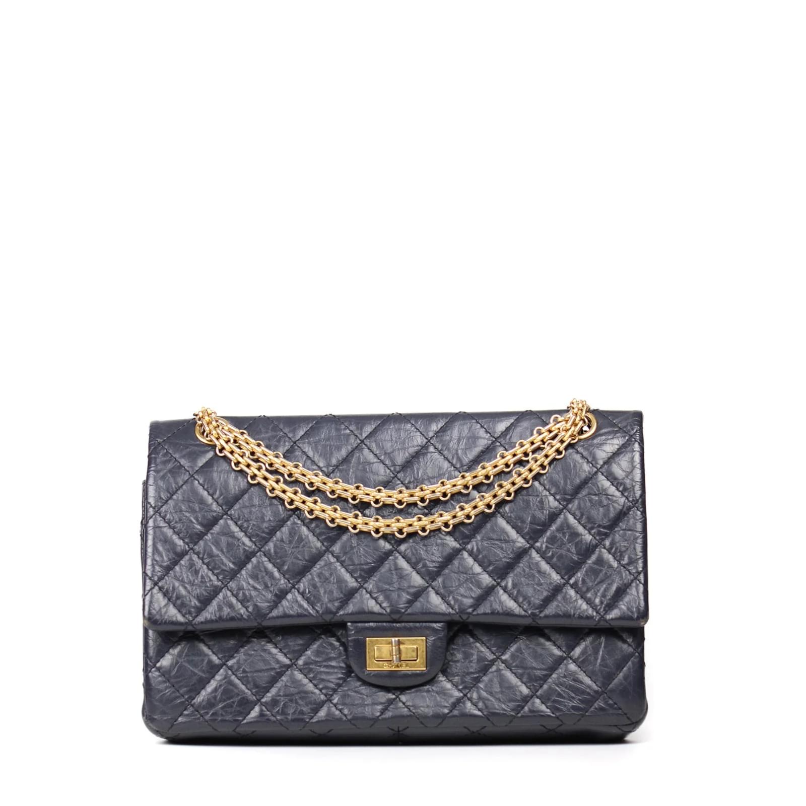 Chanel - 2.55 bag in midnight blue leather