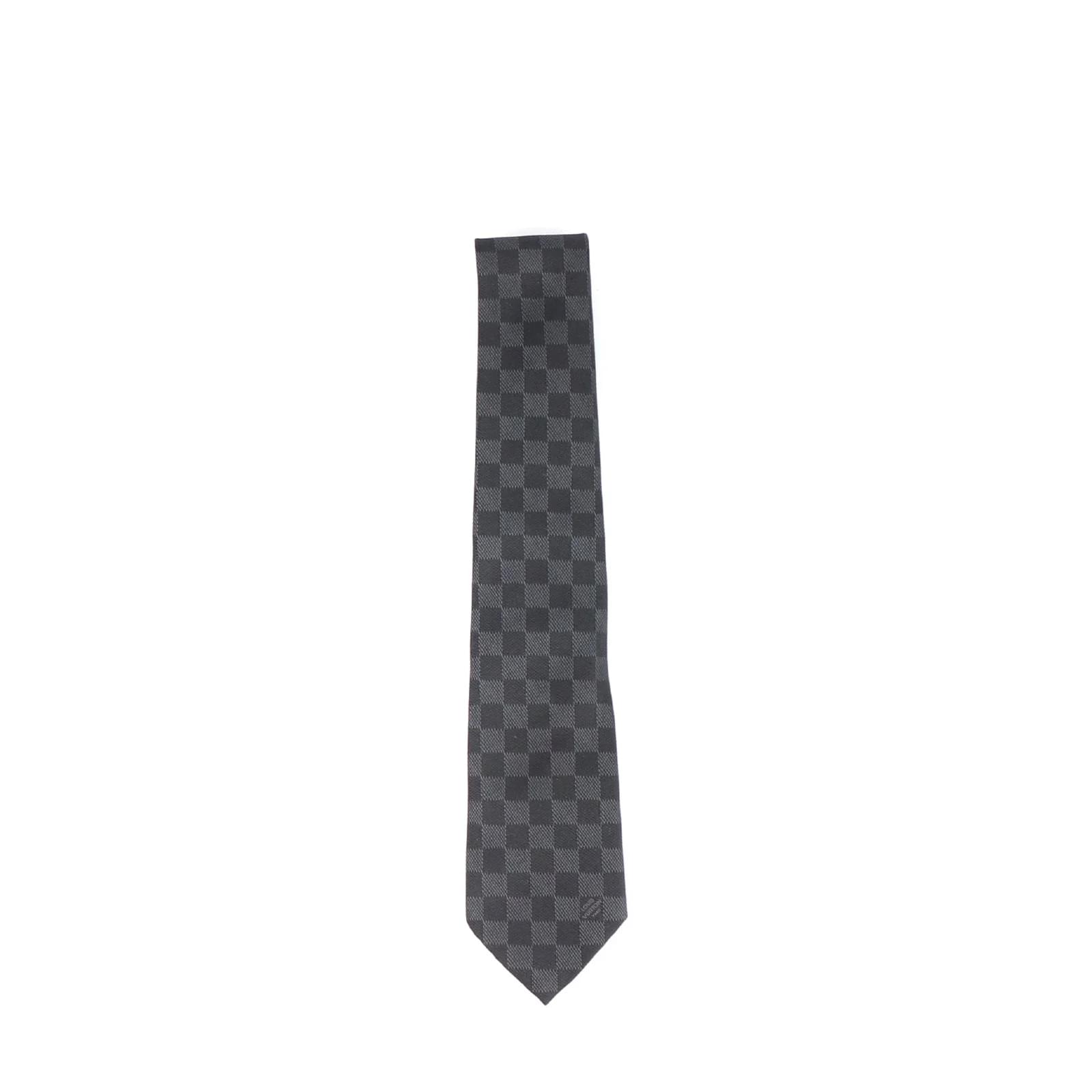 Louis Vuitton - Silk tie with graphite checkered pattern Black ref.1015805  - Joli Closet
