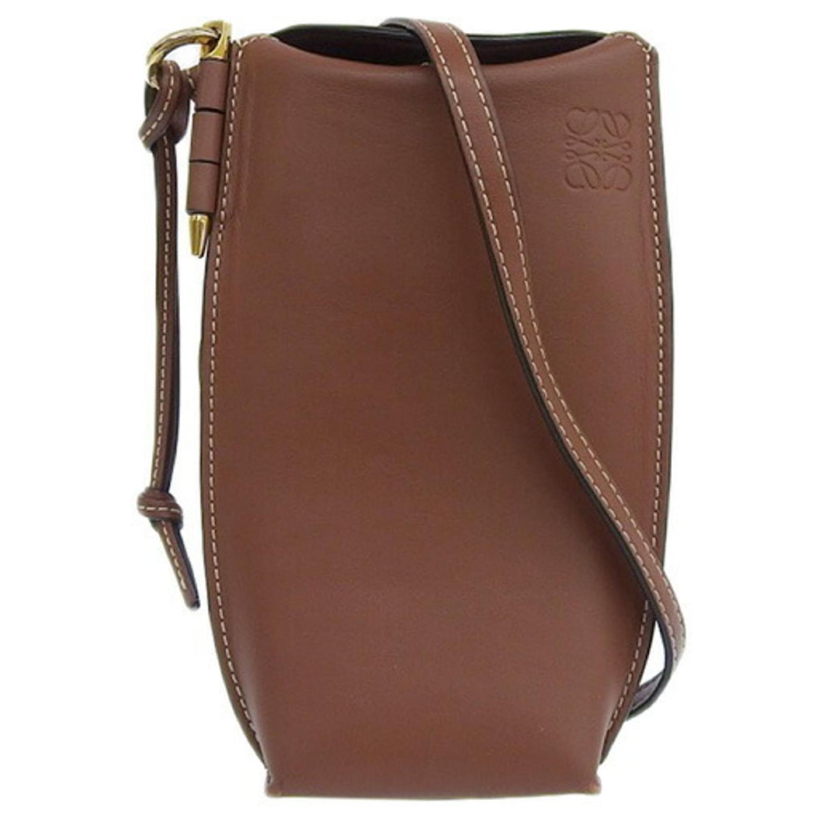 Loewe Gate Pocket Leather Cross-body Bag in Brown