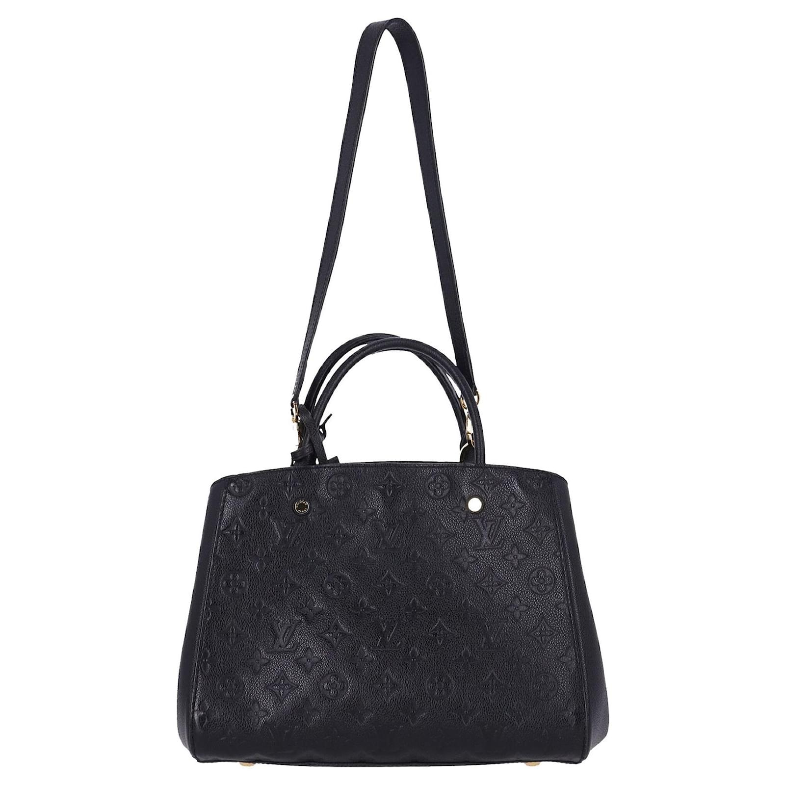 Louis Vuitton Montaigne MM Tote Black Empreinte Leather Shoulder Bag