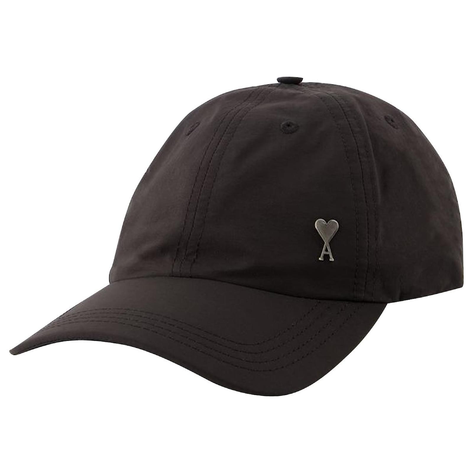 Embroidered Cap Ami Baseball Cap ANTHRACITE Black Nylon Ami De