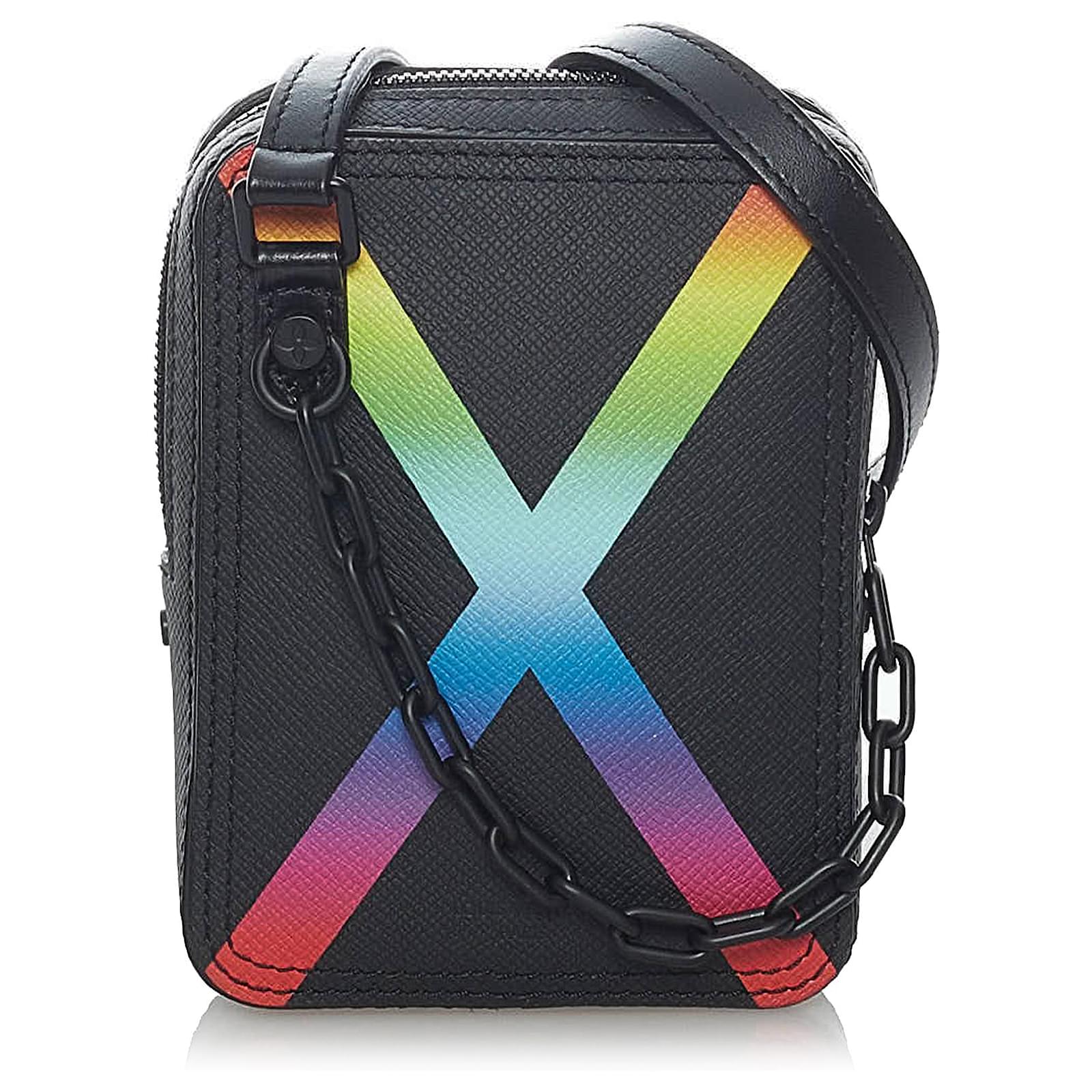 Louis Vuitton Black Taiga Rainbow Crossbody Bag Multiple colors