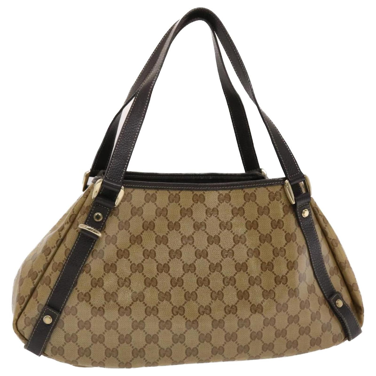 Gucci Abbey Monogram GG Canvas and Leather Tote Green & Black Colors