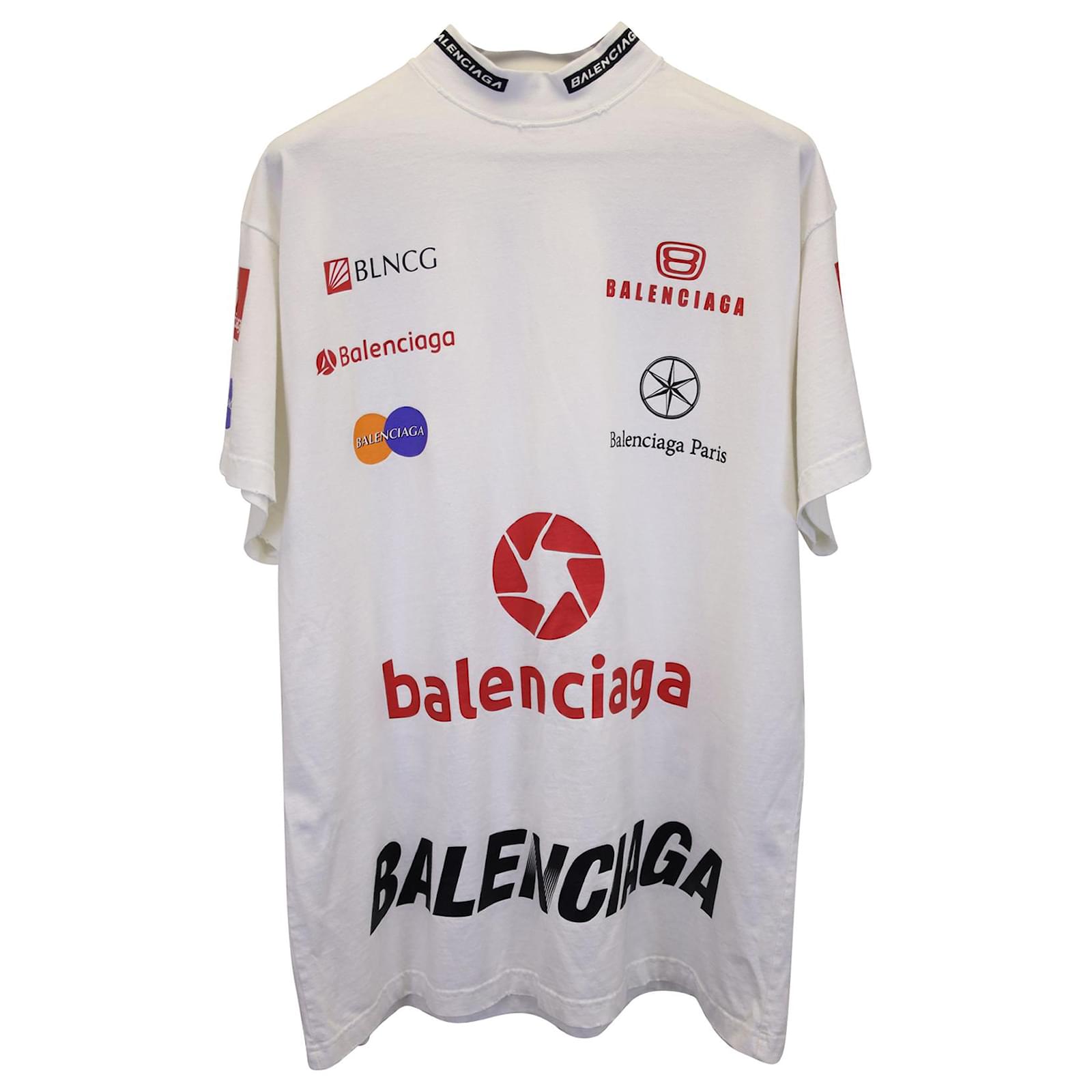 Kan design salvie Balenciaga Top League T-Shirt Oversized in White Cotton ref.1017508 - Joli  Closet