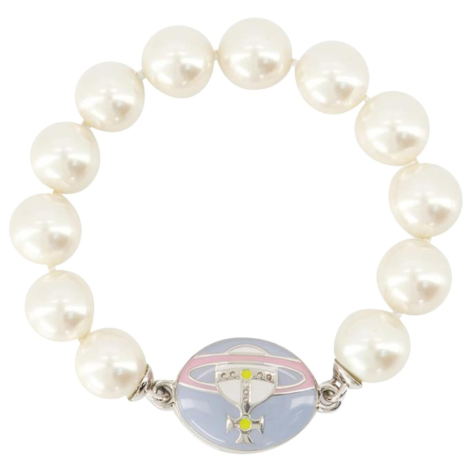 Loelia Large Pearl Bracelet - Vivienne Westwood - Brass - Silver