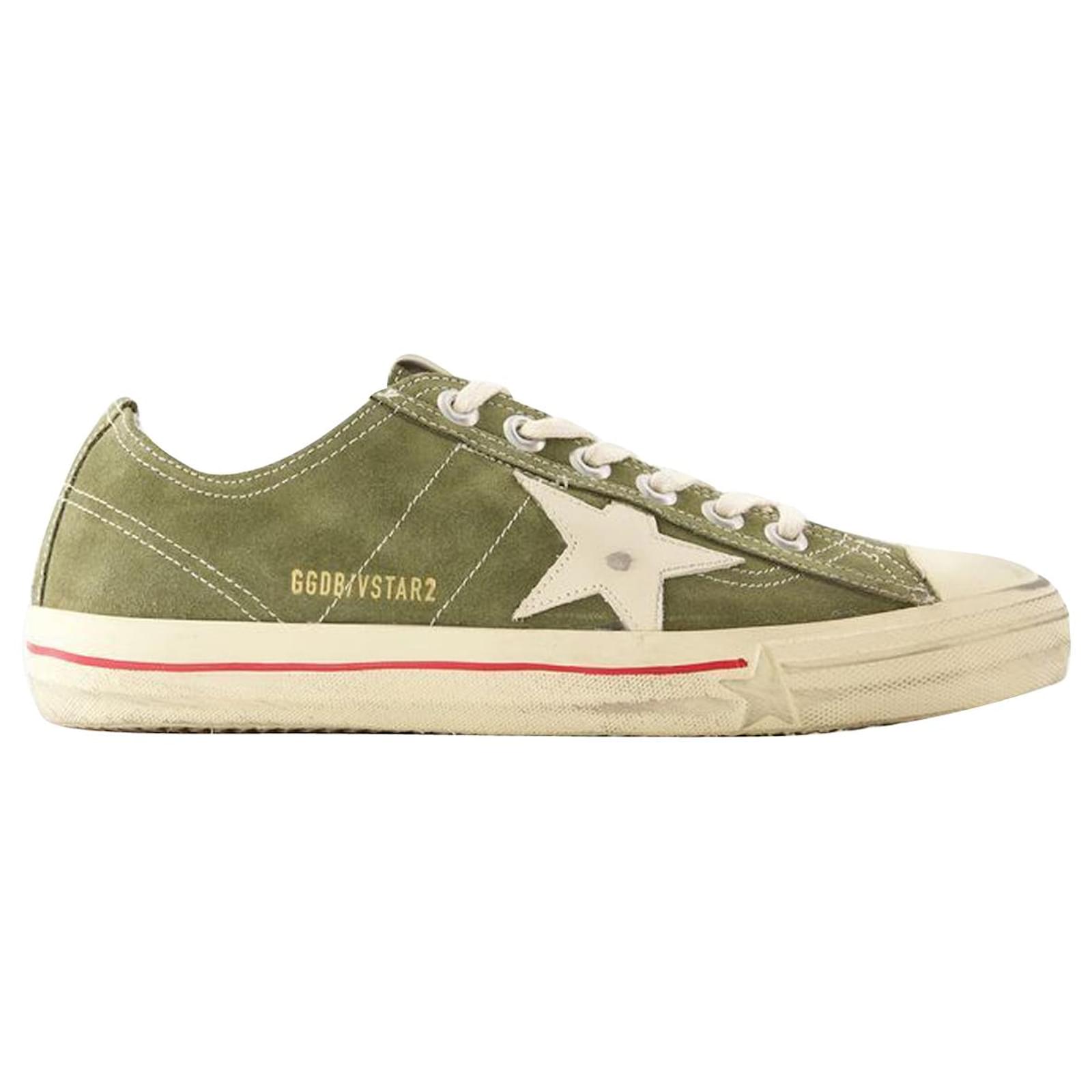 Goose Green Suede Scarpe Golden Goose Verde Mid Star Ggdb Donna