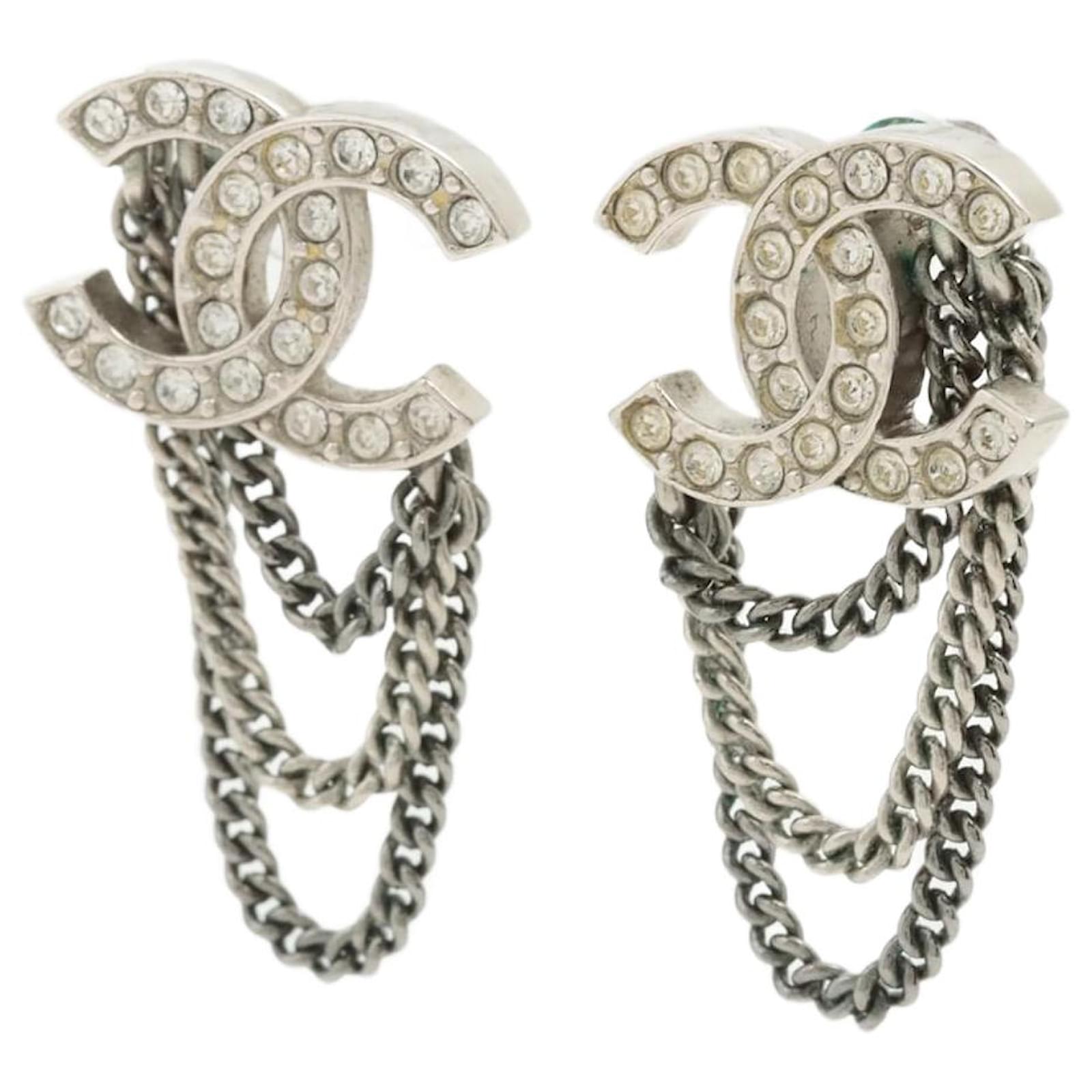 chanel chain hoop earrings