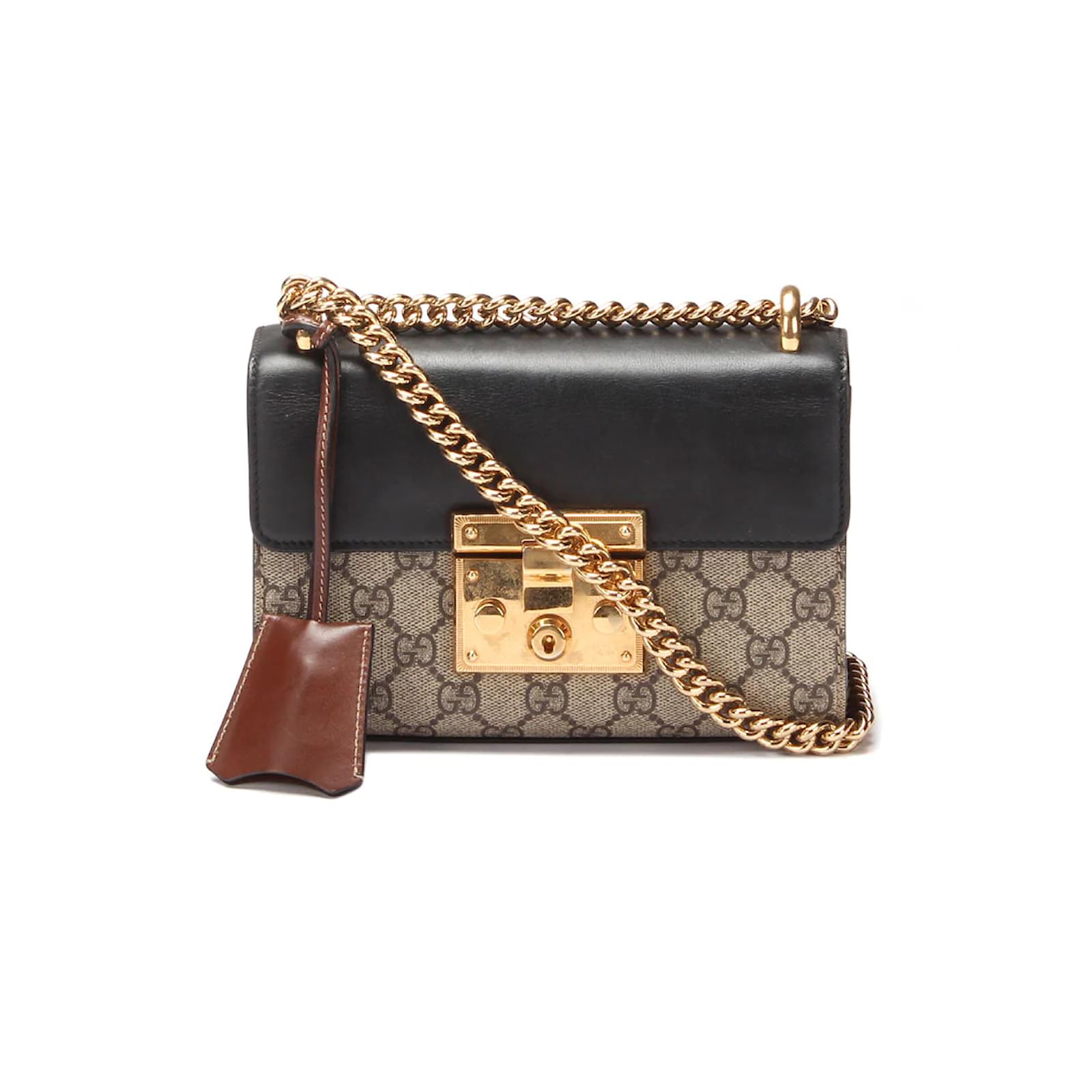 Gucci Small GG Supreme Padlock Shoulder Bag 409487 Brown Cloth ref.1018164  - Joli Closet