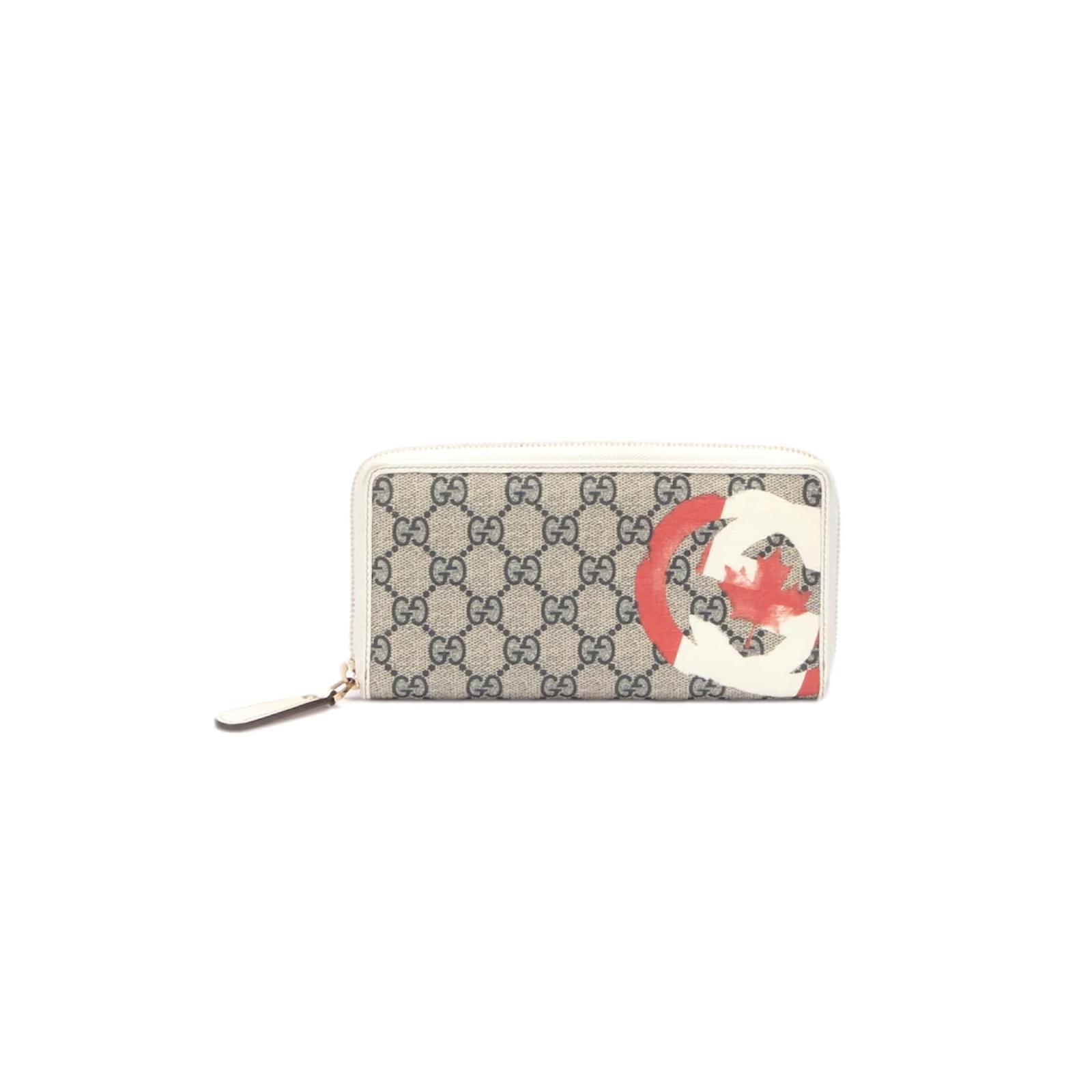 Gucci GG Supreme Zip Around Wallet 304196 Brown Cloth ref.1018175 - Joli  Closet