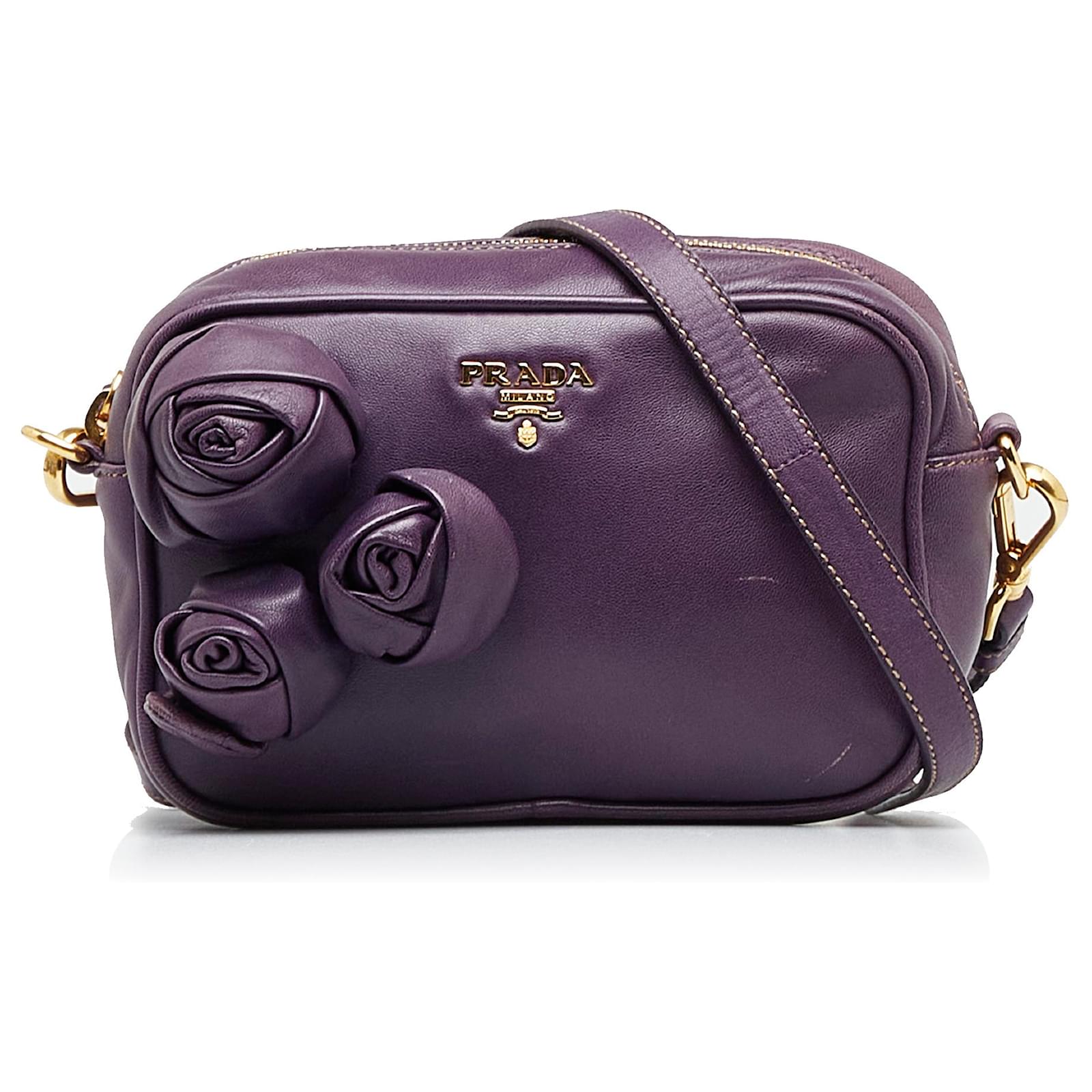 Purple Prada Nappa Rose Leather Crossbody Bag – Designer Revival