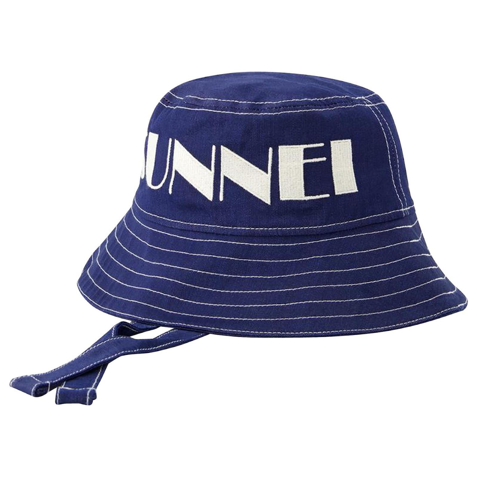 Autre Marque Bucket Hat W STRINGS - Sunnei - Cotton - Blue ref