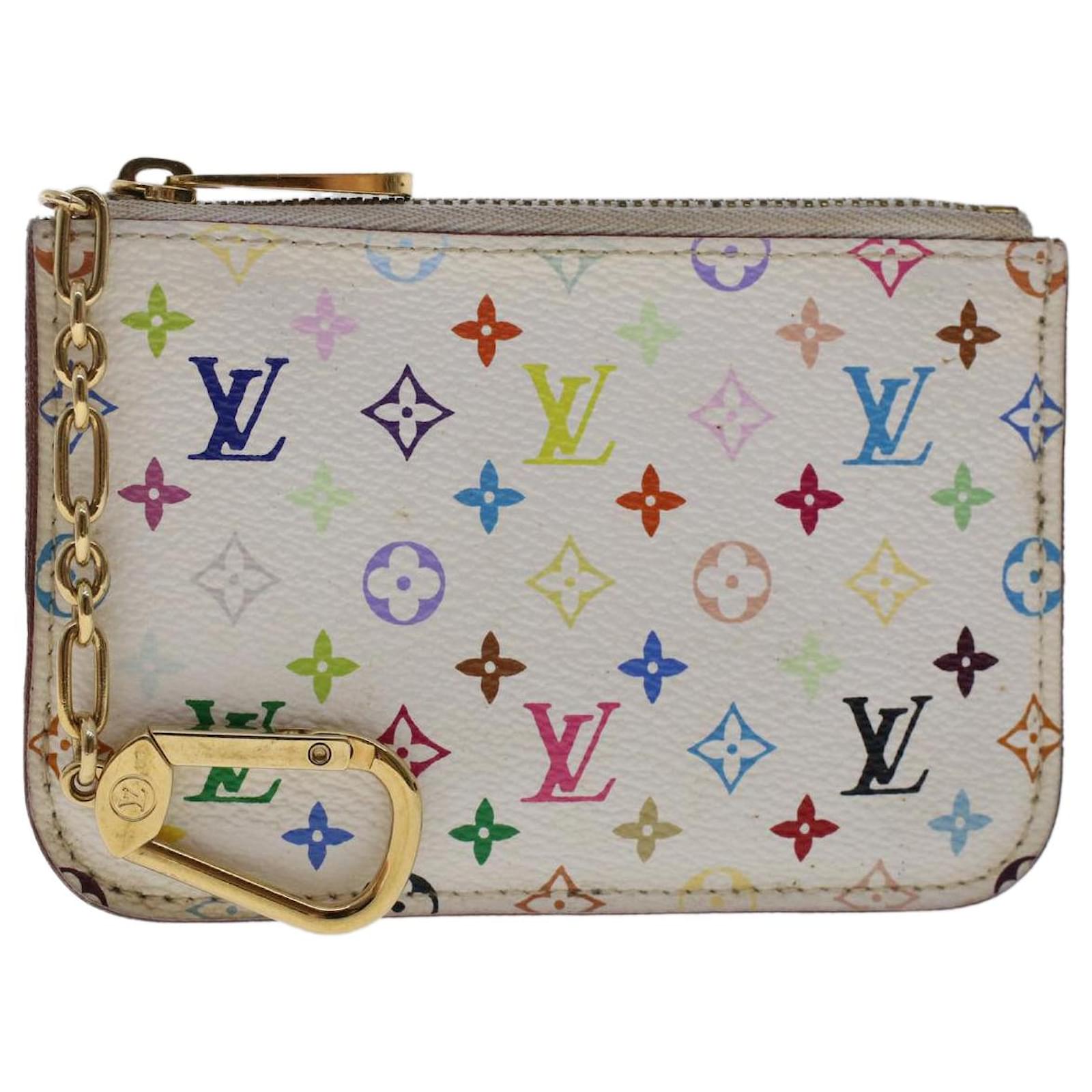 Louis Vuitton White Multicolor Monogram Blanc Pochette Cles NM Key