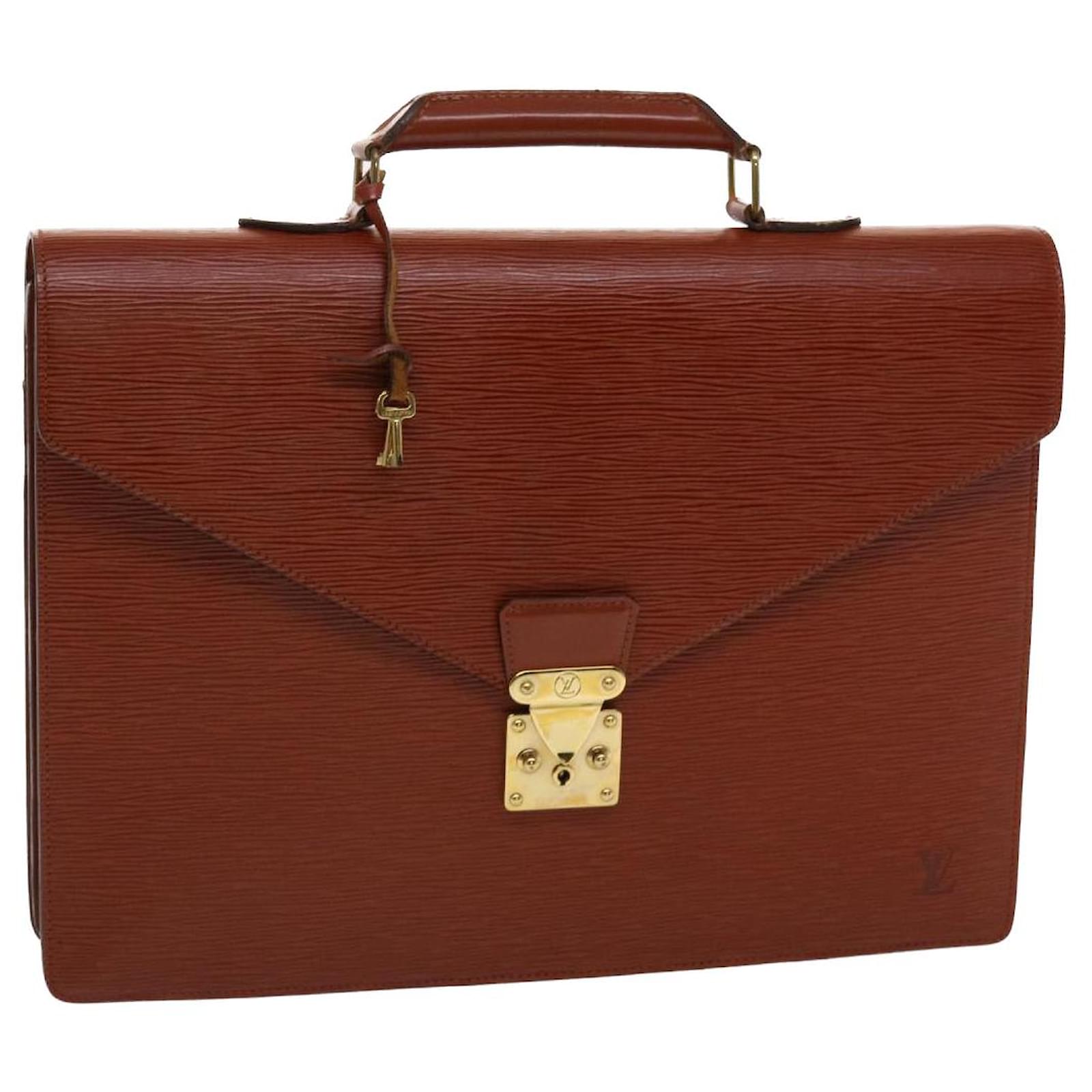 Auth LOUIS VUITTON PORTE DOCUMENTS VOYAGE Business Bag Briefcase Epi  Leather