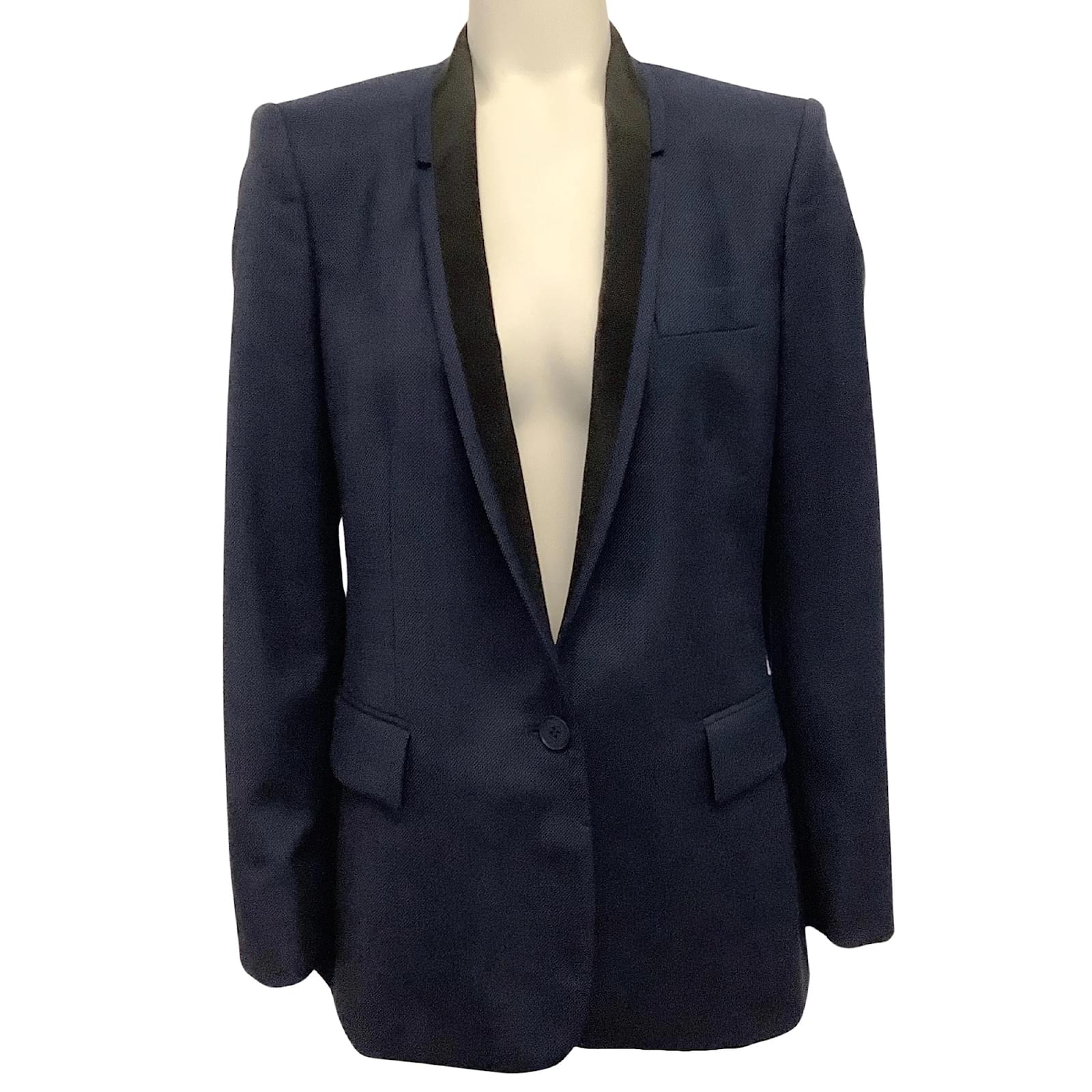 Stella Mc Cartney Stella McCartney Ink Blue Wool Classic Tuxedo