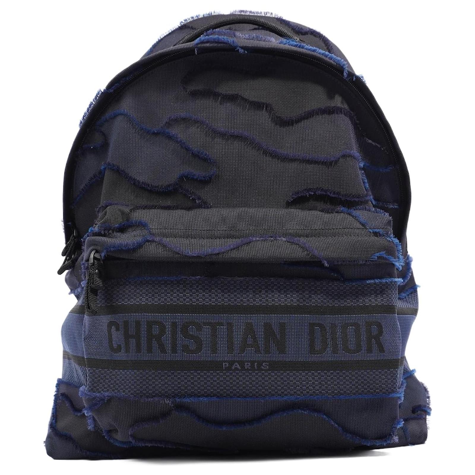 Christian Dior Dior Travel Backpack Black / navy cotton Navy blue ref