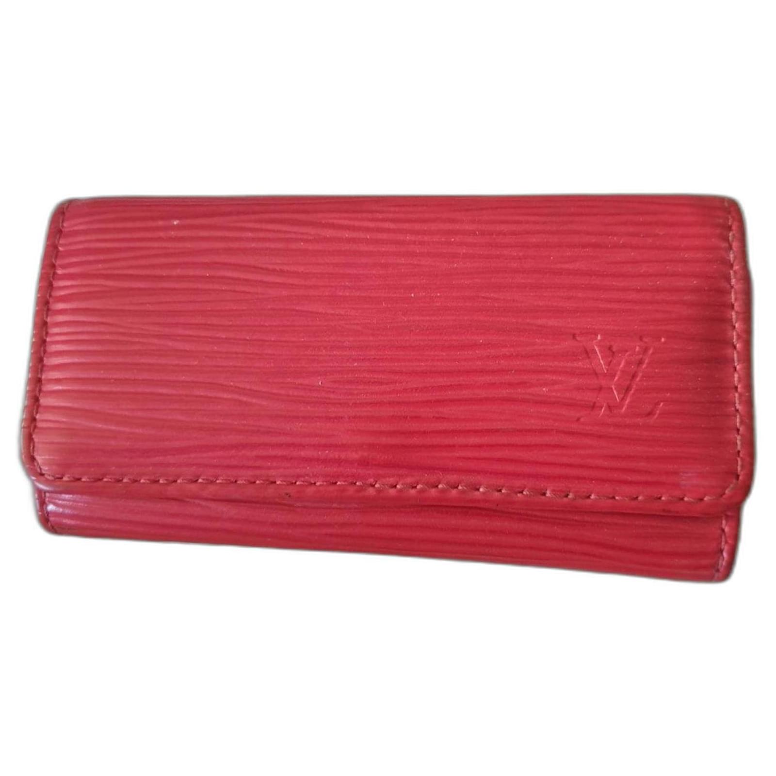 Louis Vuitton Red Epi Leather Monogram Six Ring Notebook Planner