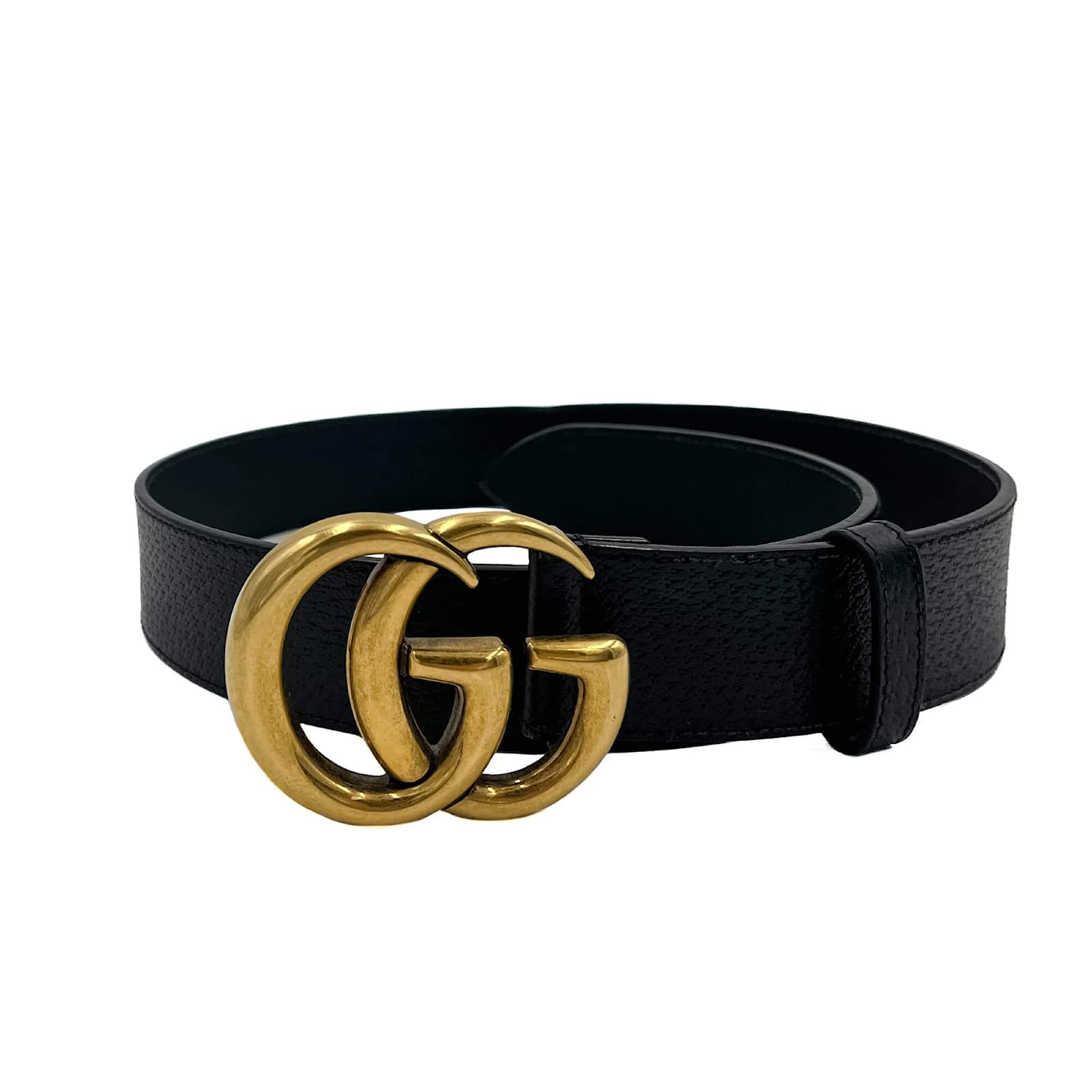 Gucci Black Leather GG Marmont Belt 90CM Gucci