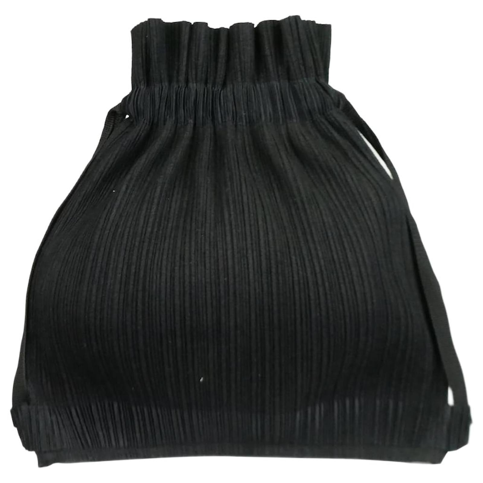 Pleats Please Issey Miyake Black Drawstring Pleats Bag Pleats Please Issey  Miyake