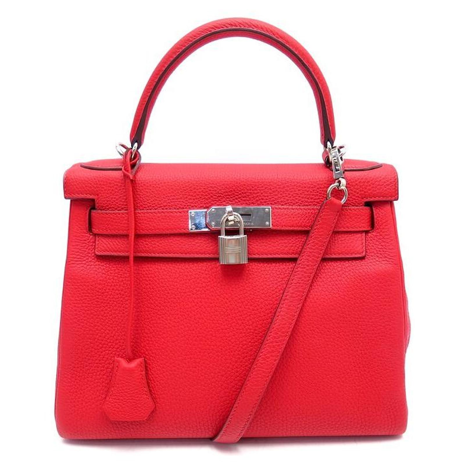 Handbags Hermès New Hermes Kelly Handbag 28 Return Leather Red Togo Leather Purse Shoulder Strap