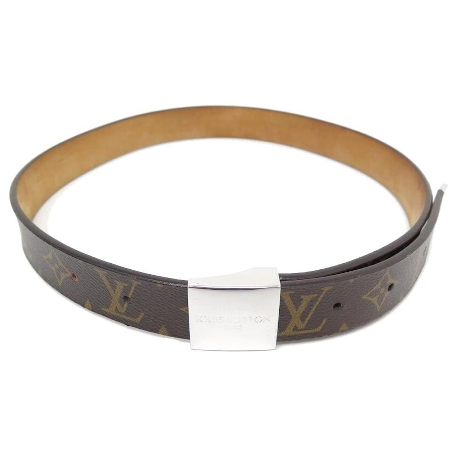 Pre-owned Louis Vuitton Initiales Cloth Belt In Brown