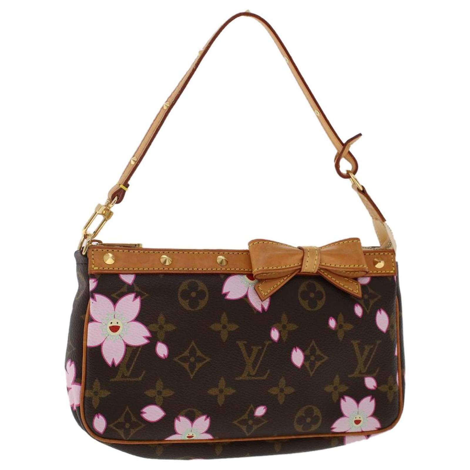Clutch Bags Louis Vuitton Louis Vuitton Monogram Cherry Blossom Pochette Accessoires M92006 Auth am3651a