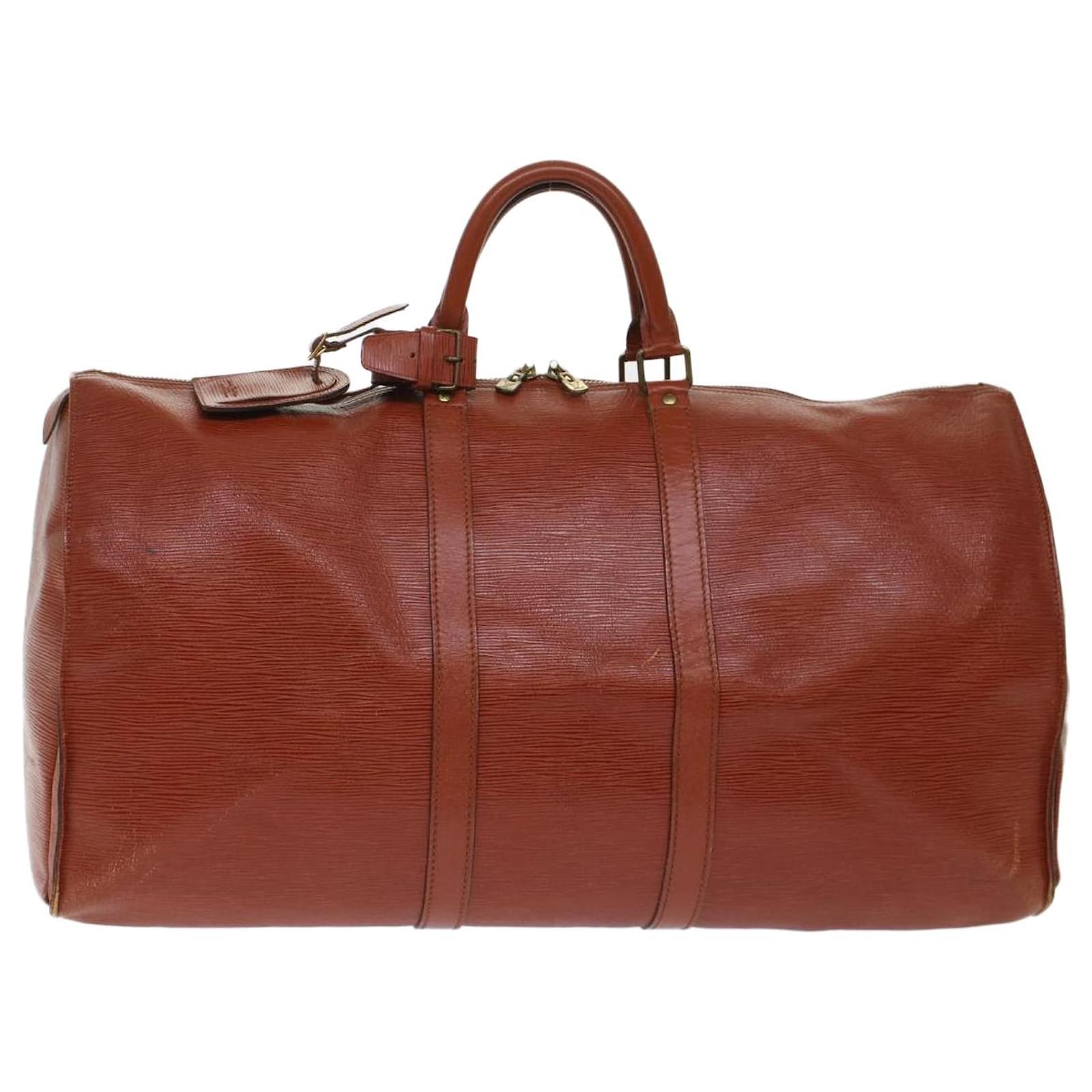 Louis Vuitton Blue Epi Leather Keepall 55 cm Duffle Bag Luggage