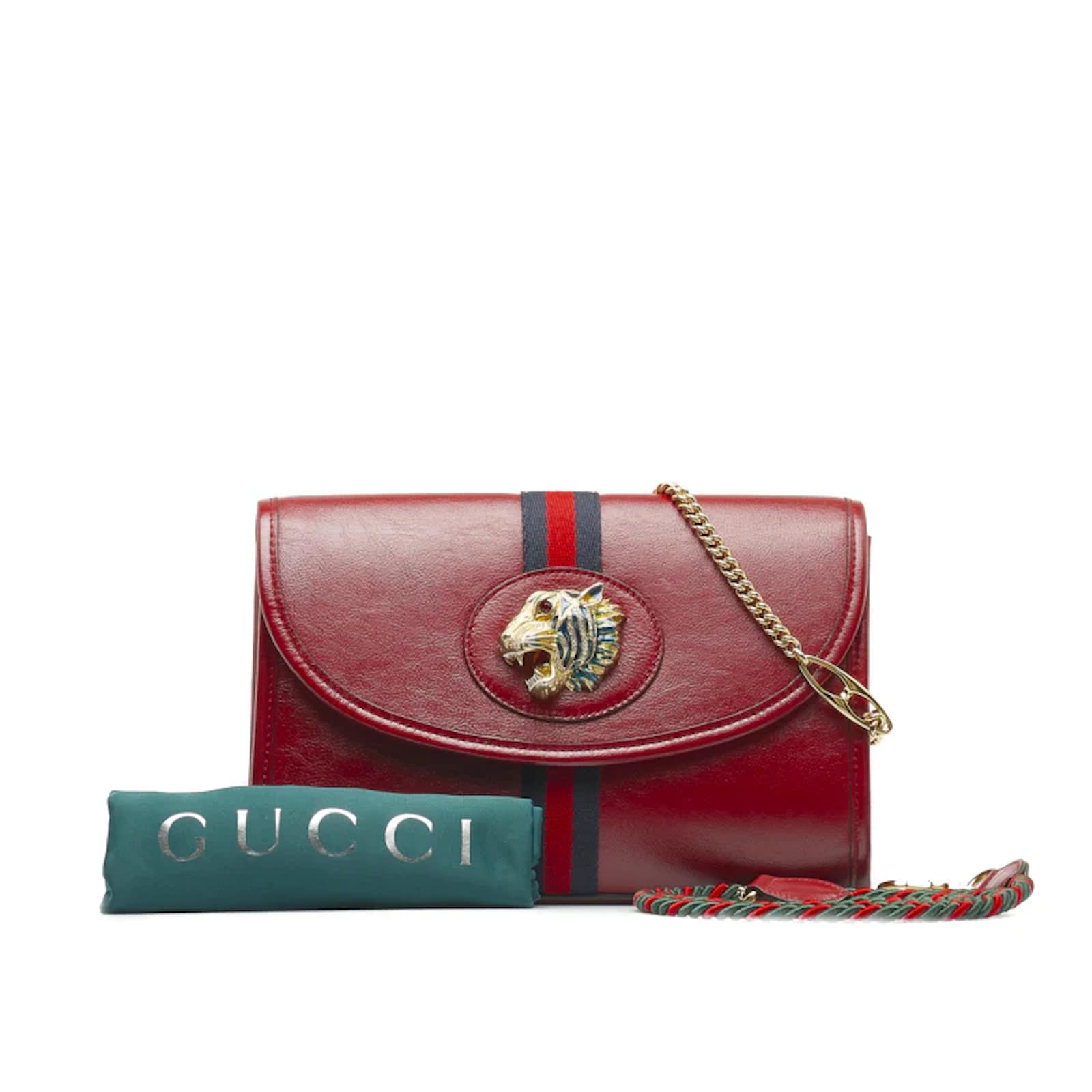 Gucci Petit sac à bandoulière en cuir Rajah 570145 Veau façon poulain Rouge  ref.1020542 - Joli Closet